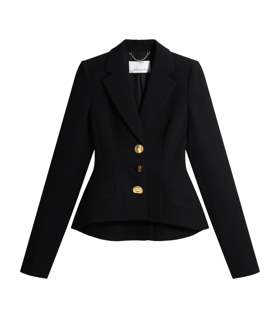 Schiaparelli Womens Virgin Wool Basque Jacket Black Image 1