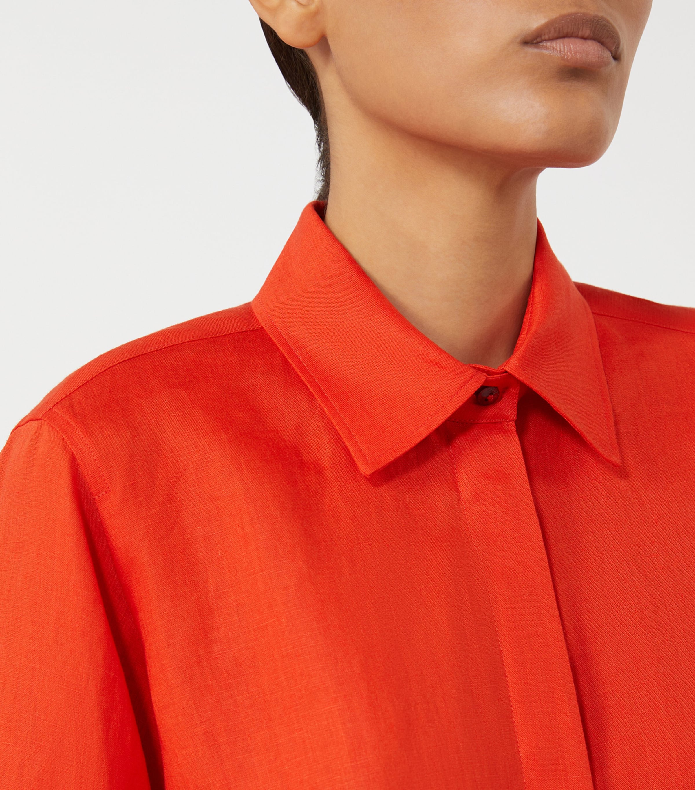 Max Mara Womens Linen Shirt Coral Image 5