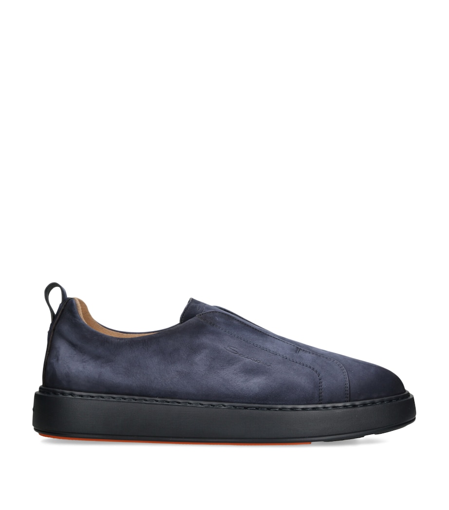 Santoni Suede Victory Sneakers Navy Image 1