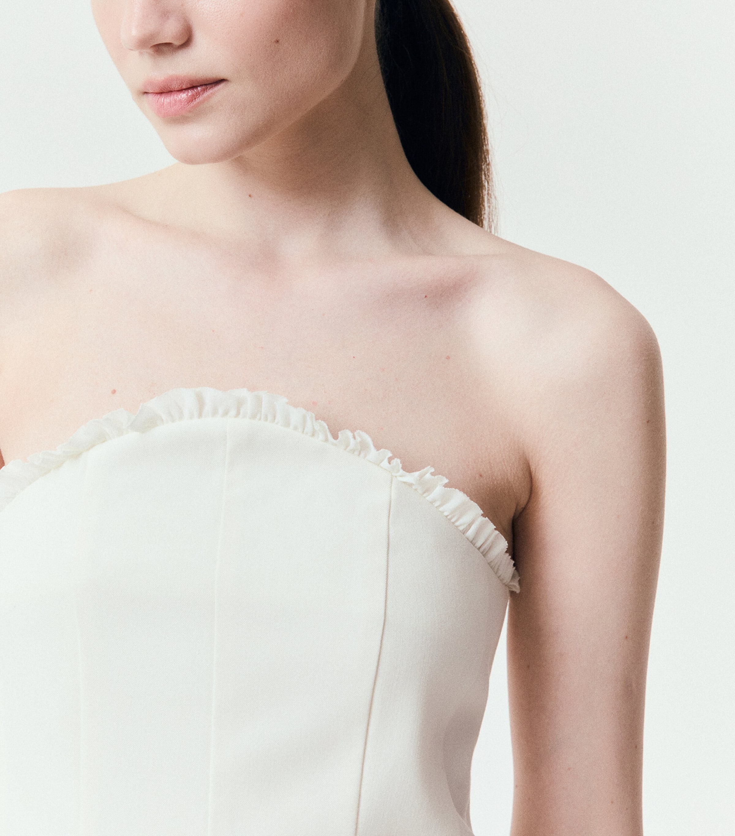 Marella Womens Ruffled-Neck Sleeveless Top Ivory Image 5