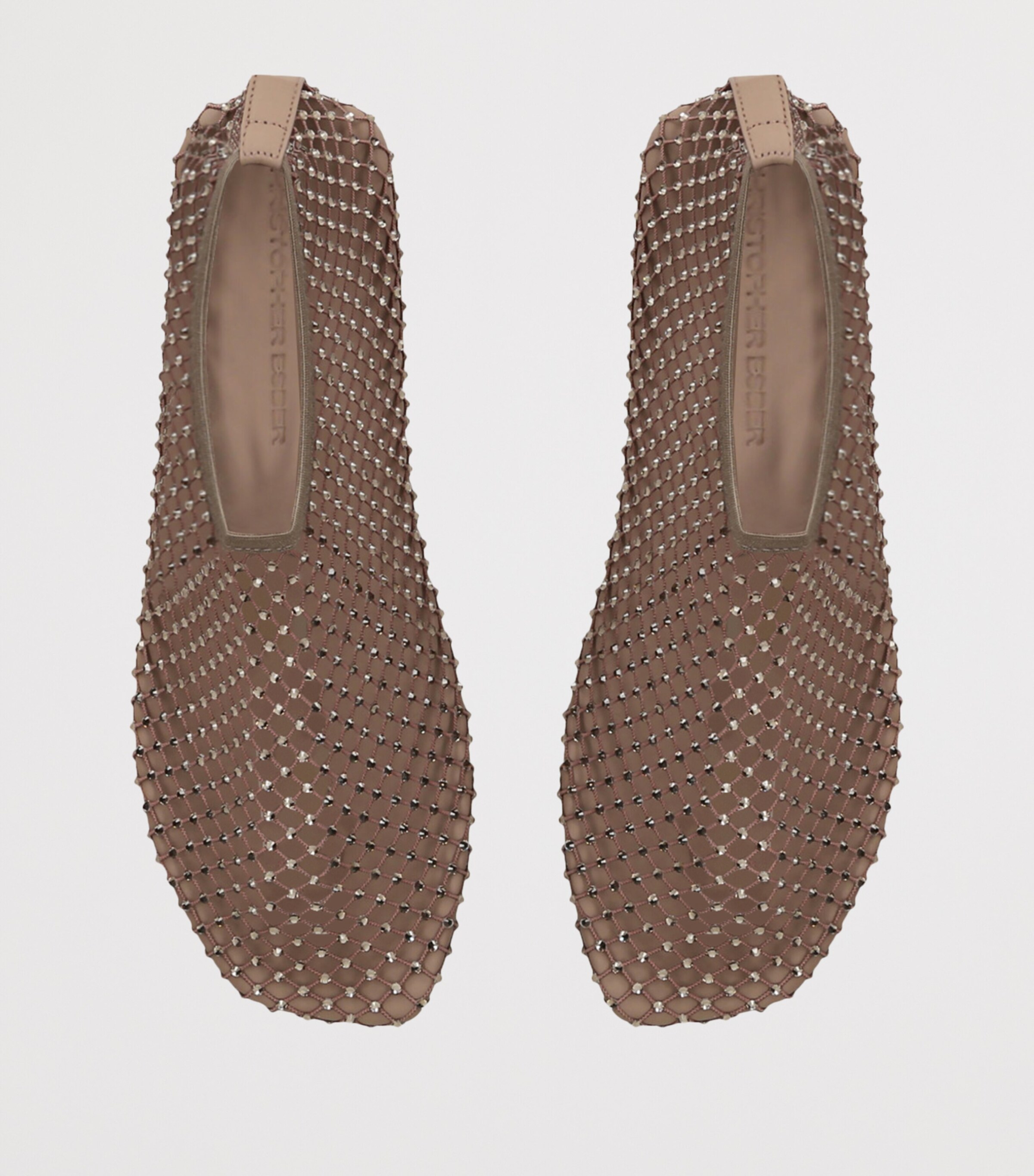 Christopher Esber Mesh Embellished Minette Ballet Flats Taupe Image 4