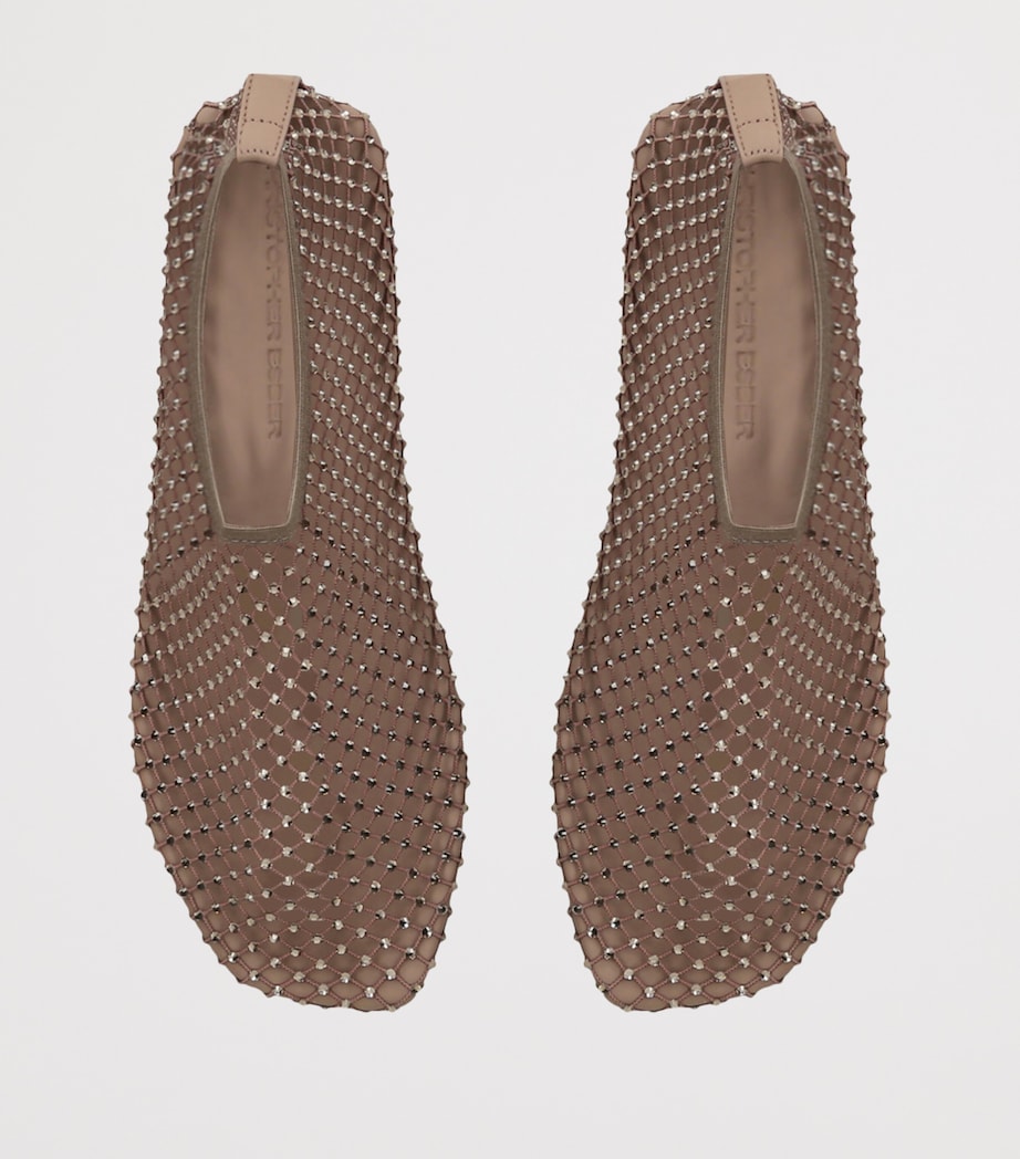 Christopher Esber Mesh Embellished Minette Ballet Flats Taupe Image 4