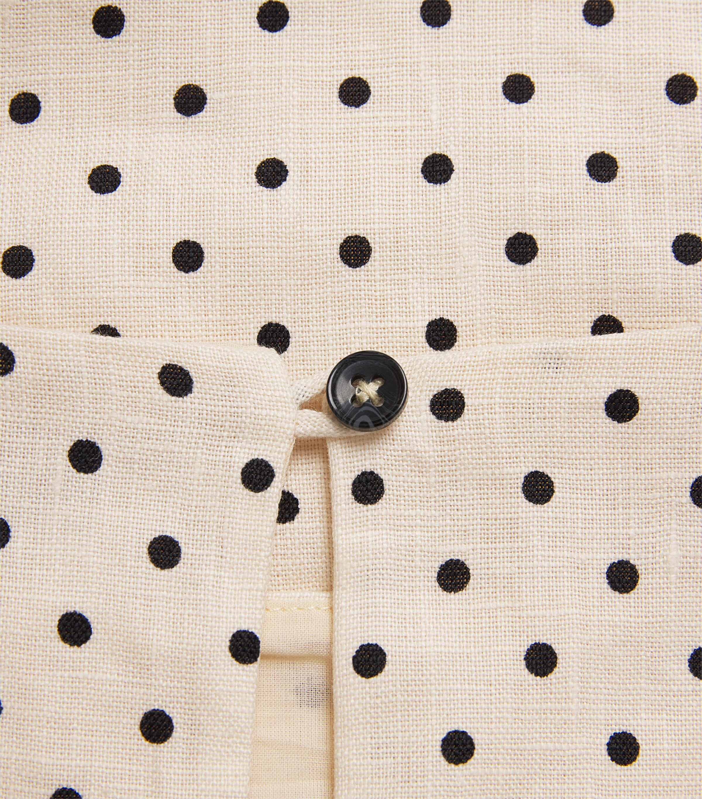 Faithfull The Brand Womens Linen Polka-Dot Iria Mini Dress Lola Plka Dt Crm/blk Image 6
