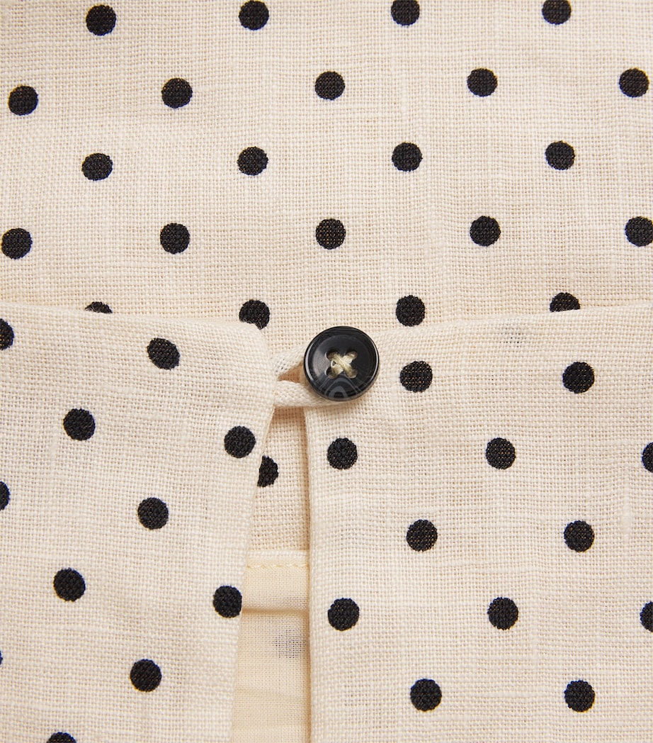 Faithfull The Brand Womens Linen Polka-Dot Iria Mini Dress Lola Plka Dt Crm/blk Image 6