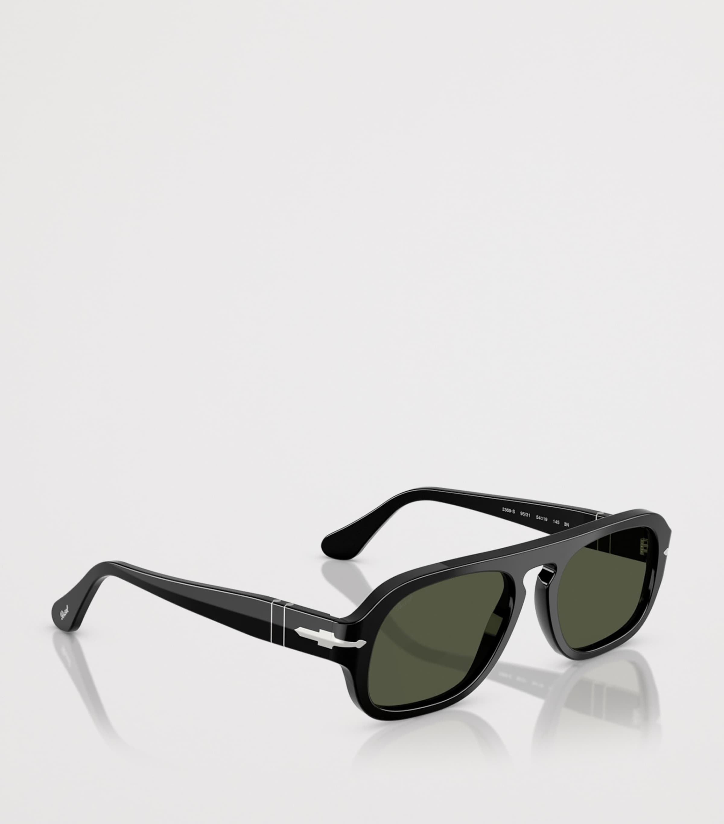 Persol Square Pilot Sunglasses Black Image 6