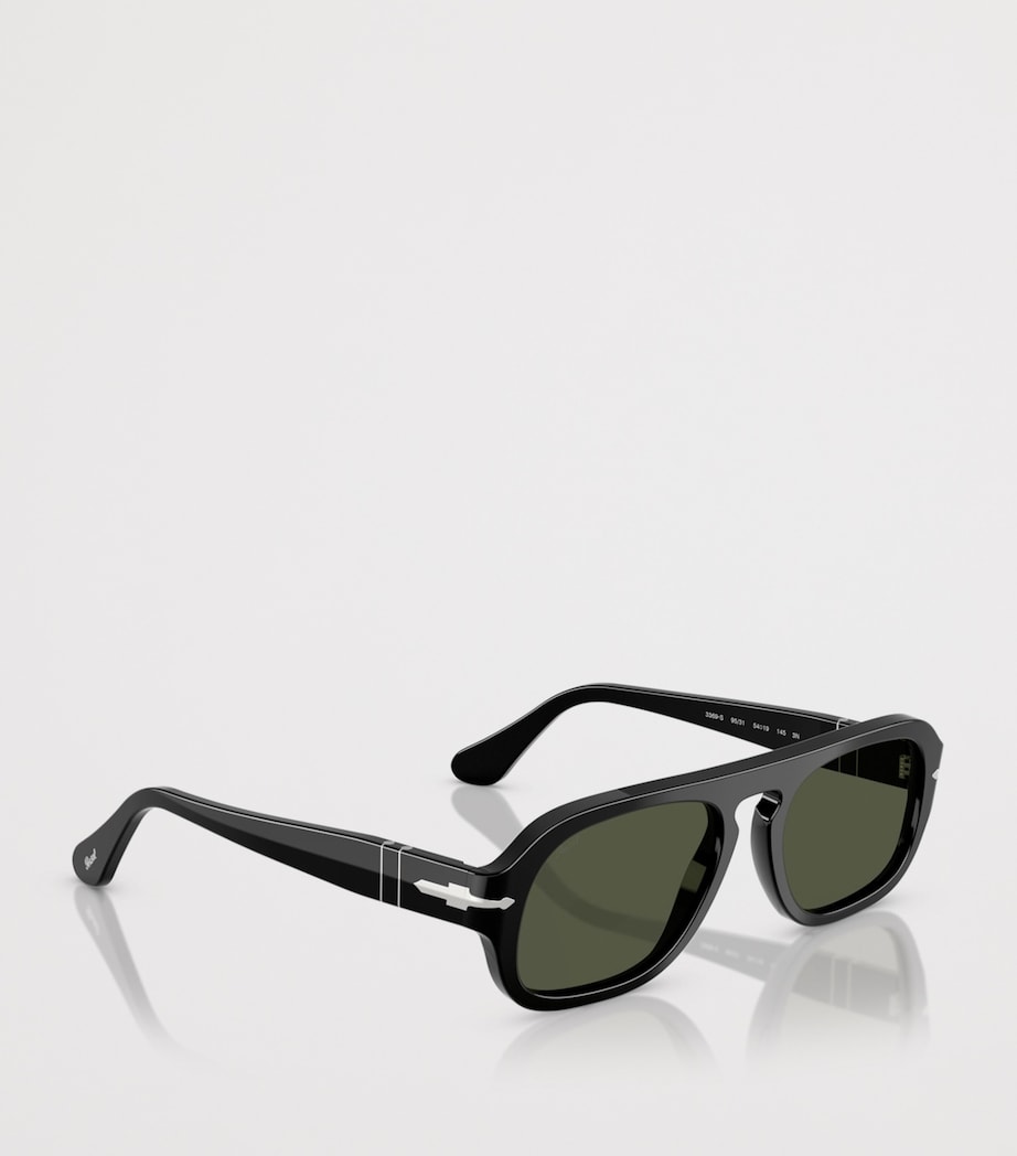 Persol Square Pilot Sunglasses Black Image 6
