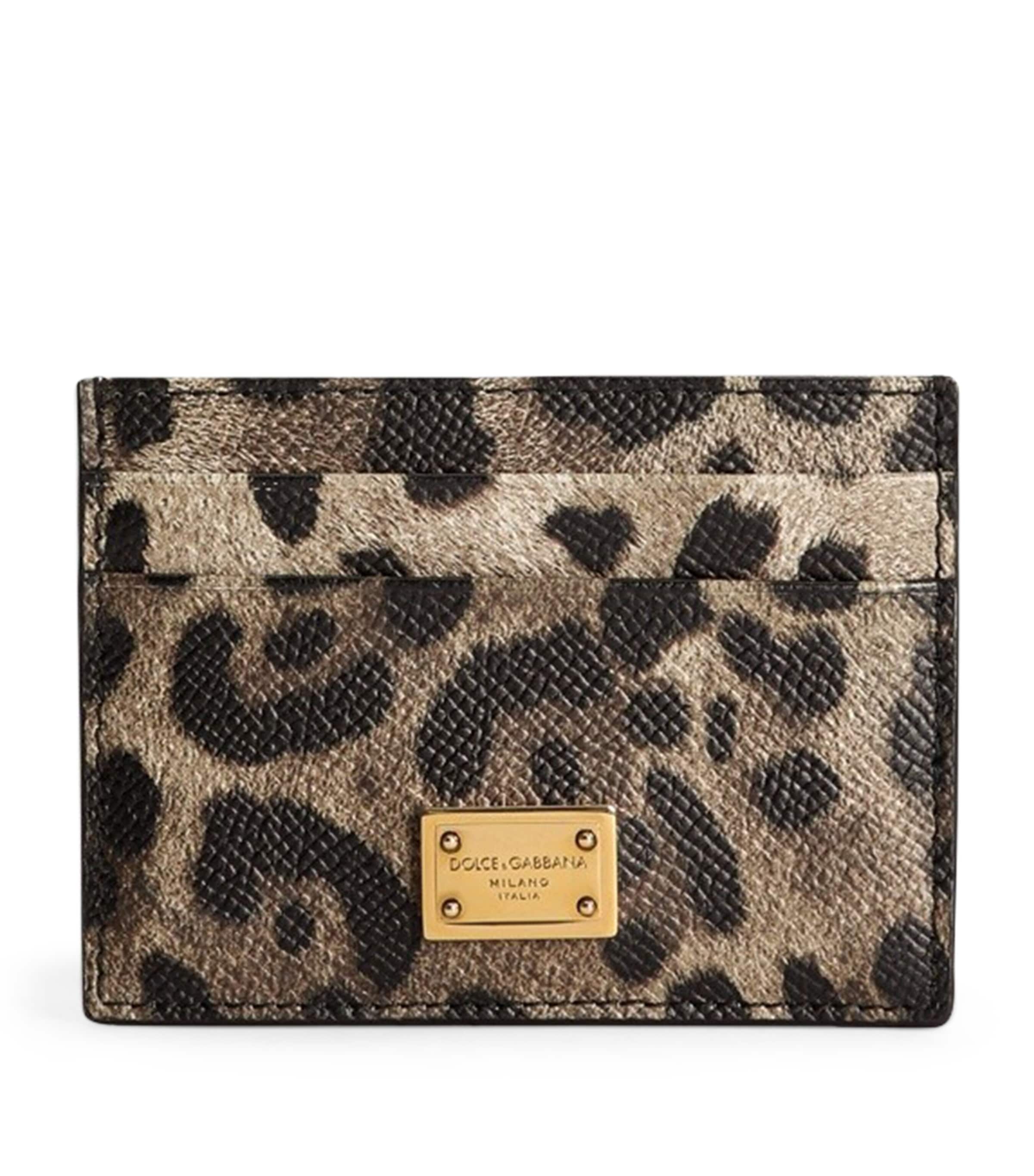 Calfskin Leopard Print Card Holder HY13M-LEO NEW Image 1
