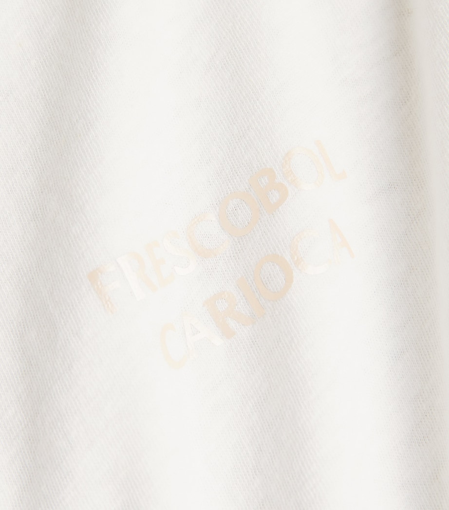 Frescobol Carioca Mens Cotton-Linen Dinis T-Shirt Cream Image 6