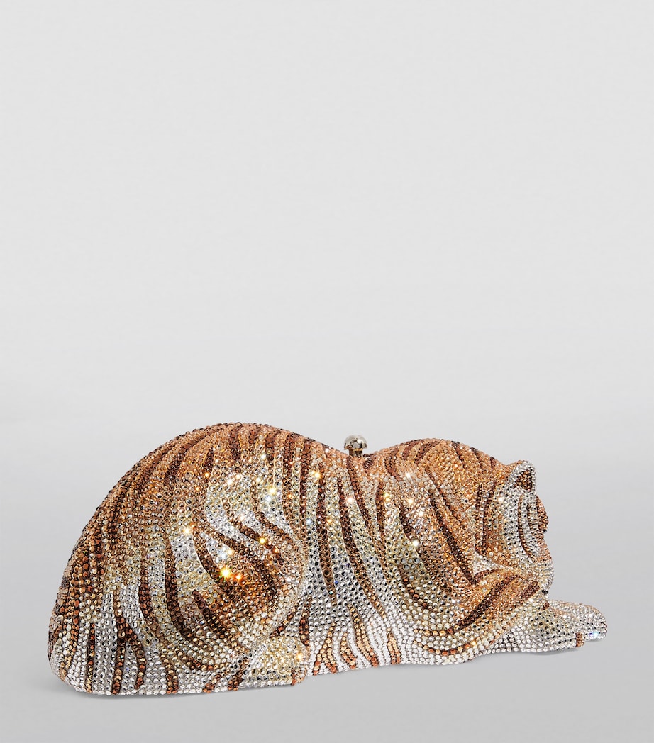 Judith Leiber Embellished Bengal Tiger Clutch Silver Blonde Image 2
