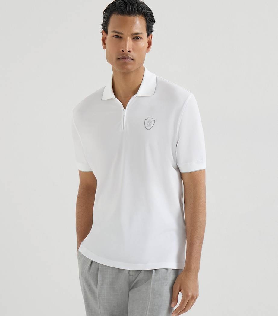 Brunello Cucinelli Mens Technical Zip-Up Polo Shirt Image 2