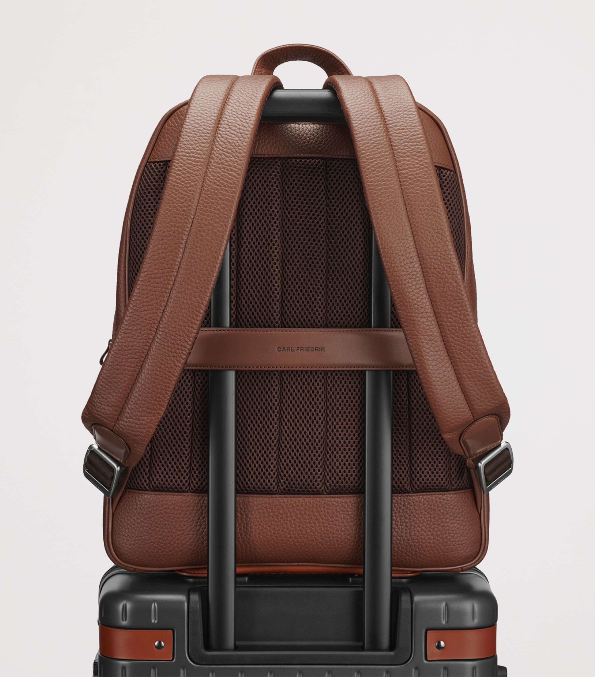 Carl Friedrik Leather Ayrton Backpack Chestnut Image 4