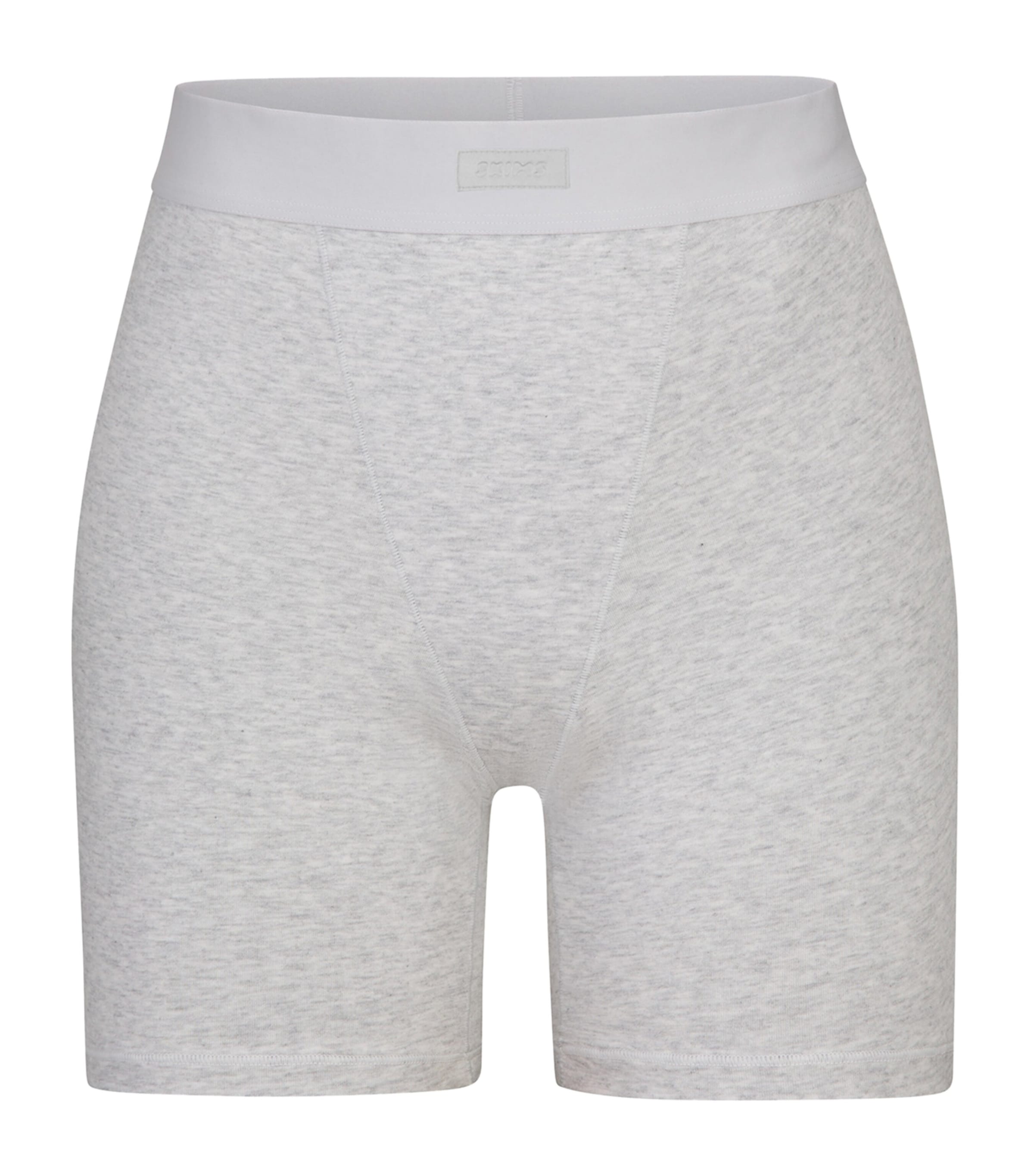 Shop Skims Boyfriend Boxer Shorts In Grey