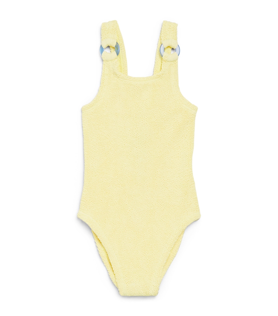 Hunza G Kids Crinkled Domino Swimsuit Butter Image 1
