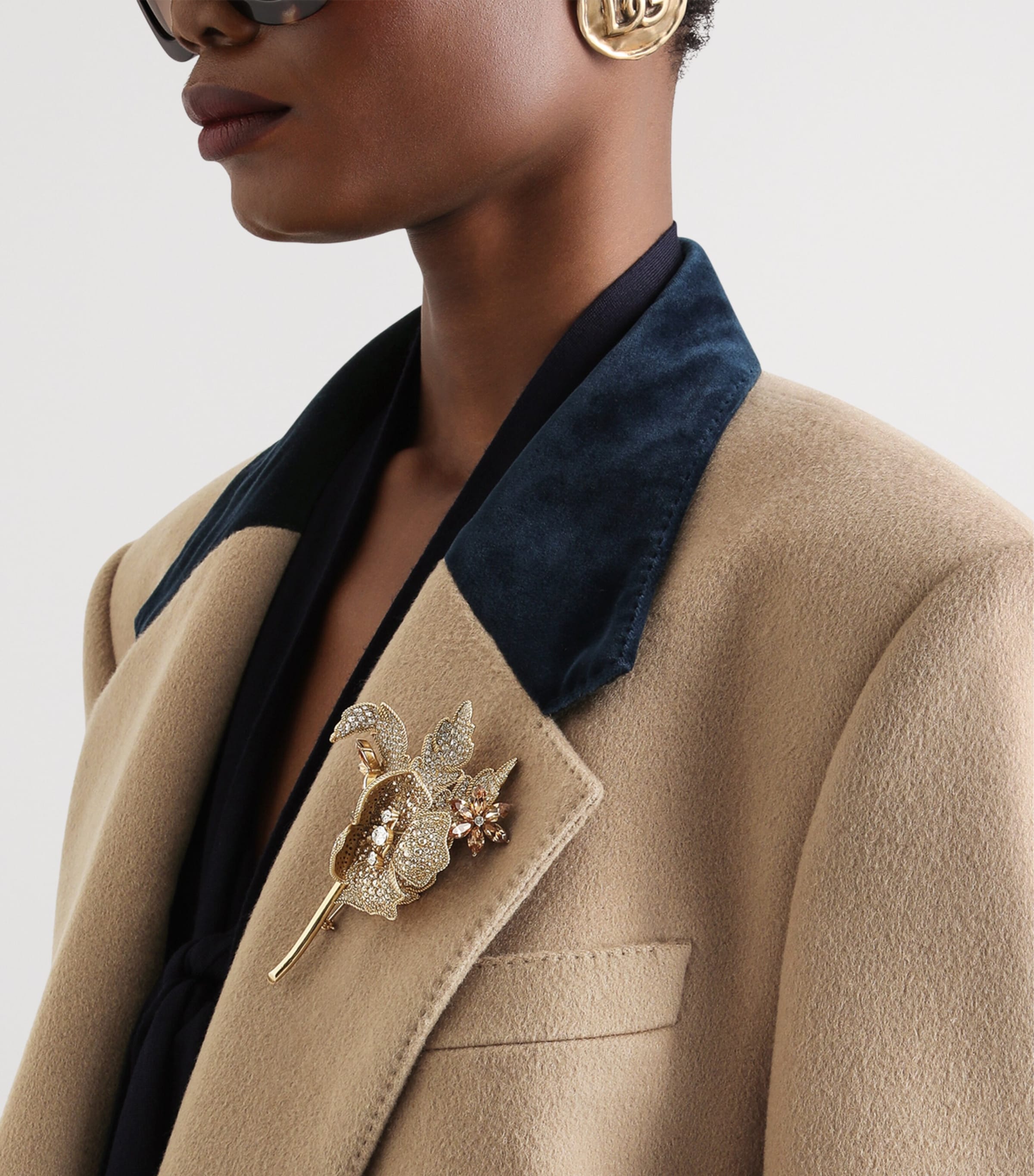 Dolce&Gabbana Womens Cashmere Double-Breasted Blazer Beige Image 5