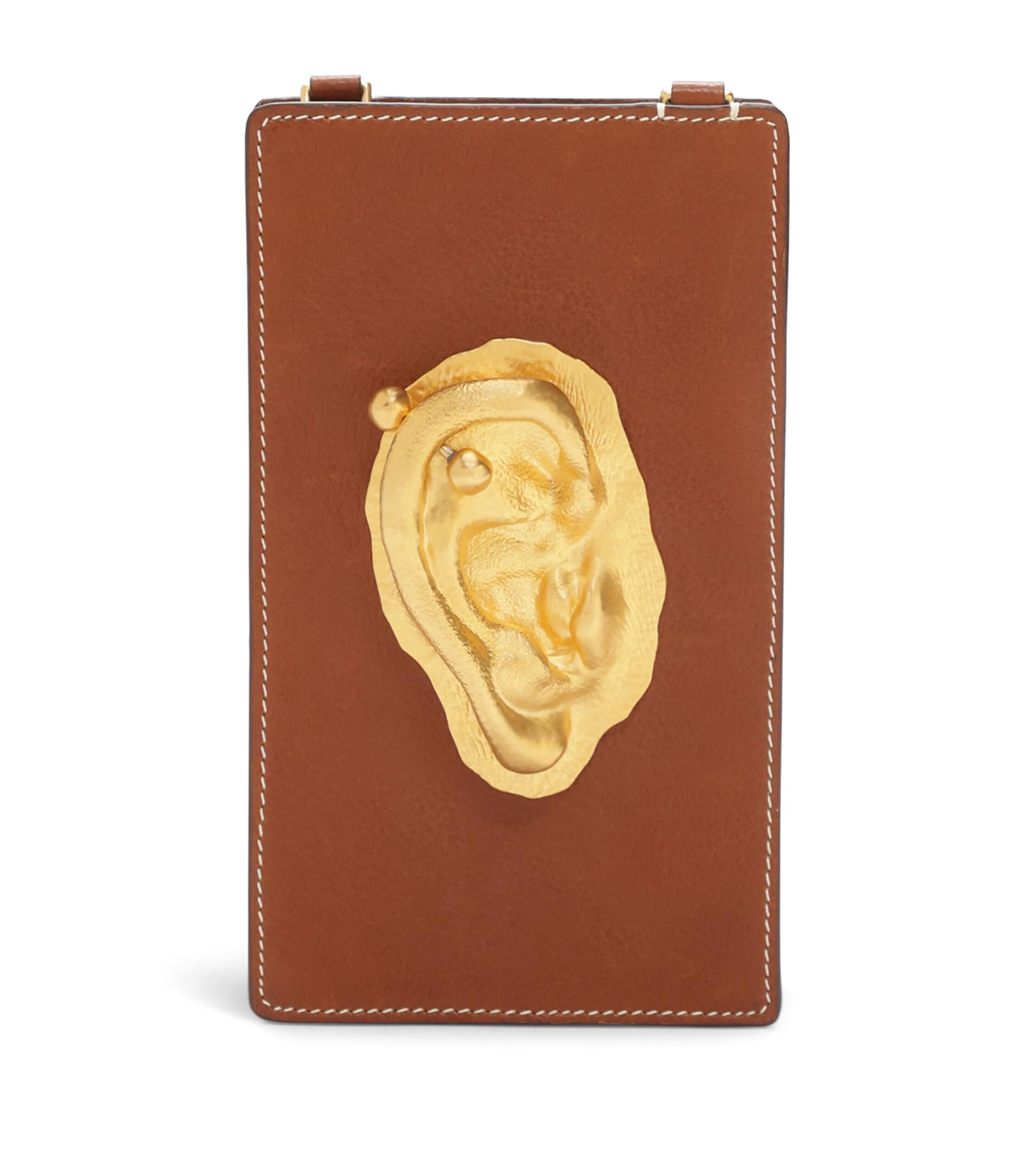 Leather Ear Phone Pouch 806 CARAMEL Image 1