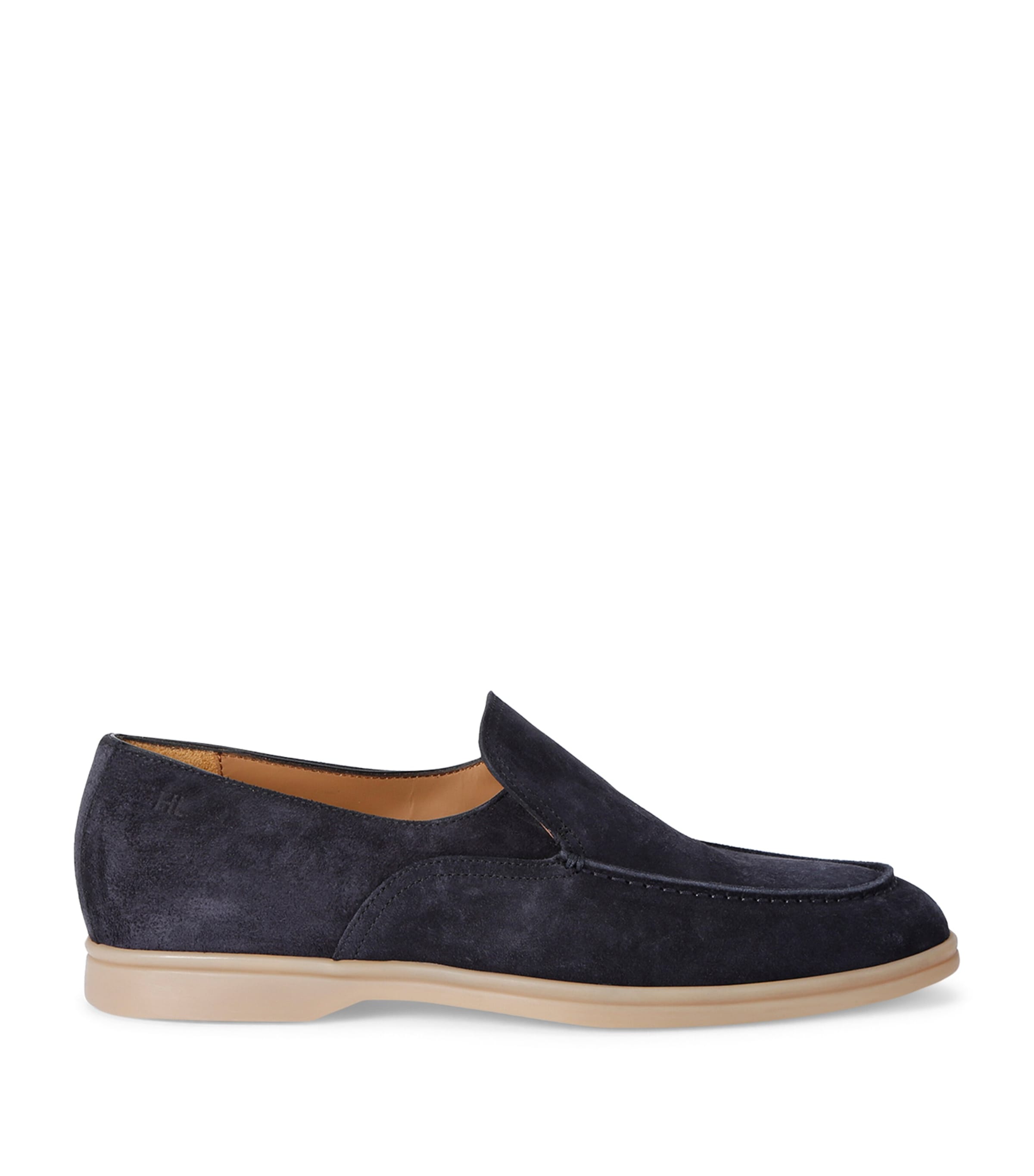 Harrys London Navy Suede Wharf Slip-On Loafers | Harrods US