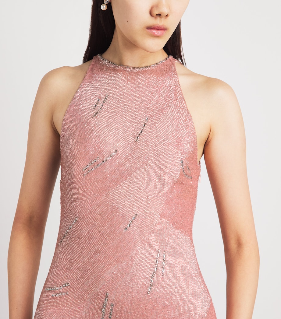 Clio Peppiatt Womens Embellished Delphine Gown Rose Image 5