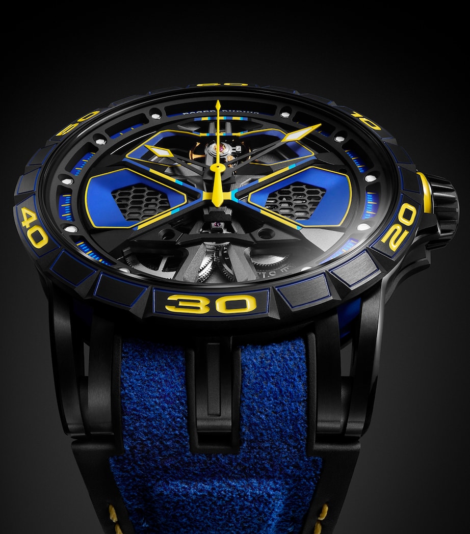 x Lamborghini Titanium Excalibur Spider Monobalancier Huracán Watch 45mm BLUE Image 6