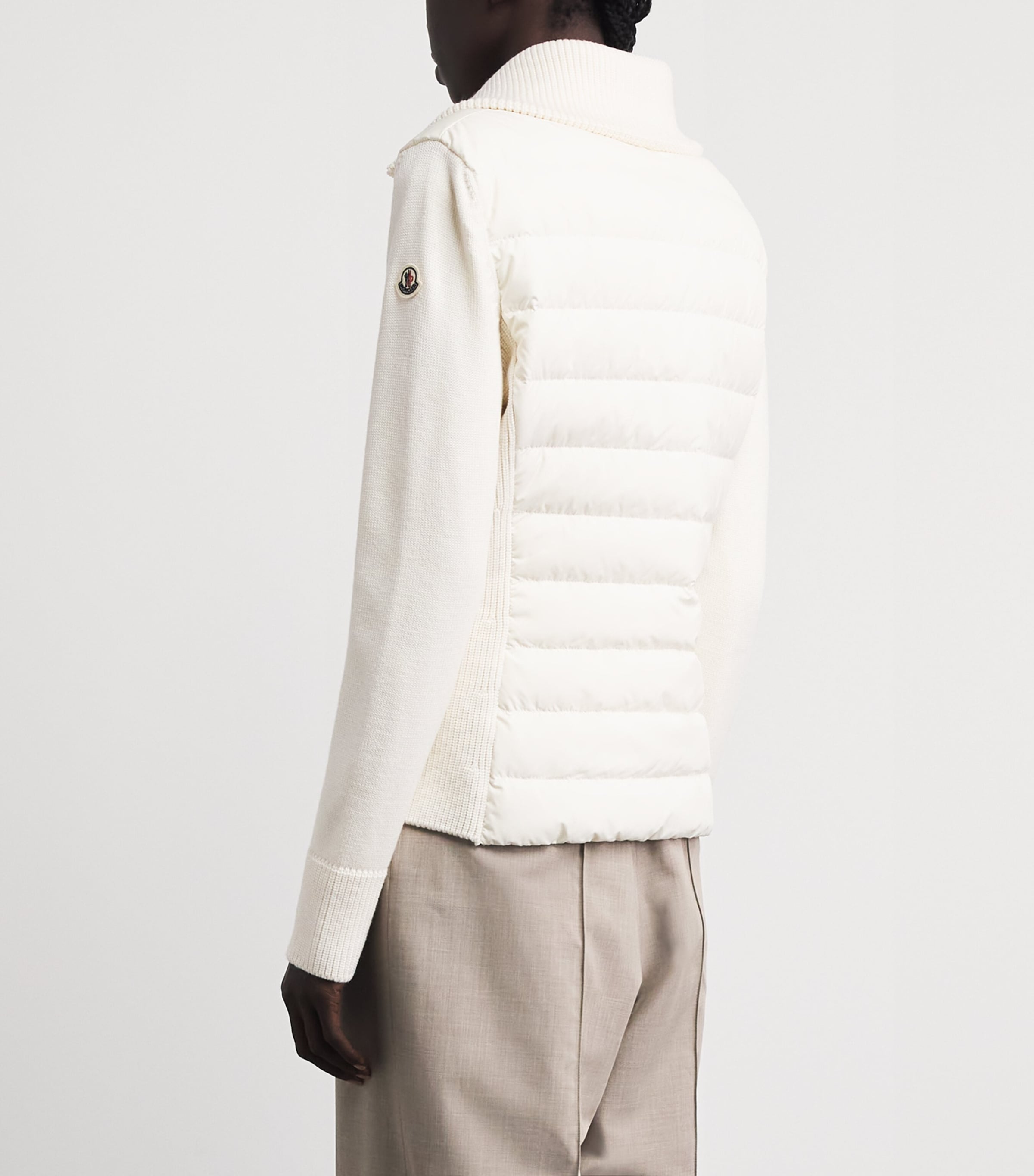 Moncler Womens Virgin Wool Padded Quilted Cardigan Image 5