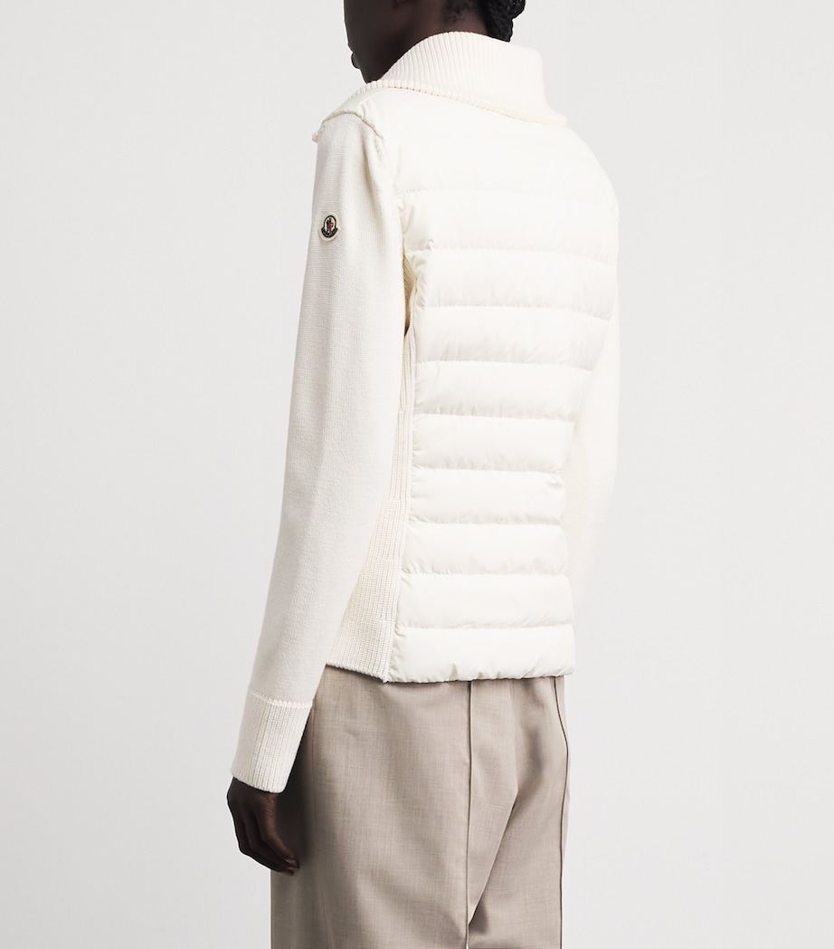 Moncler Womens Virgin Wool Padded Quilted Cardigan Image 5