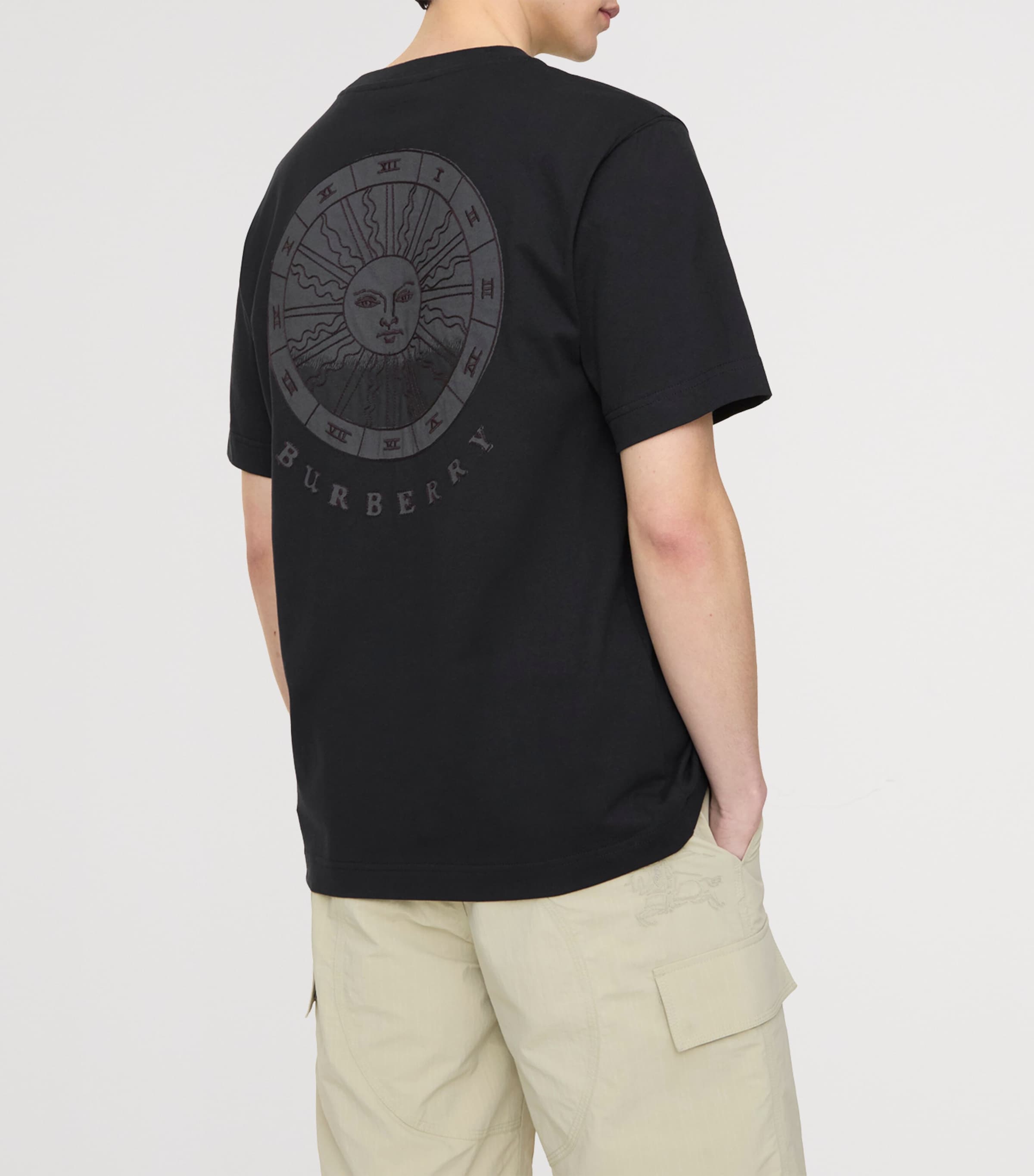 Burberry Mens Cotton Sun T-Shirt Black Image 3