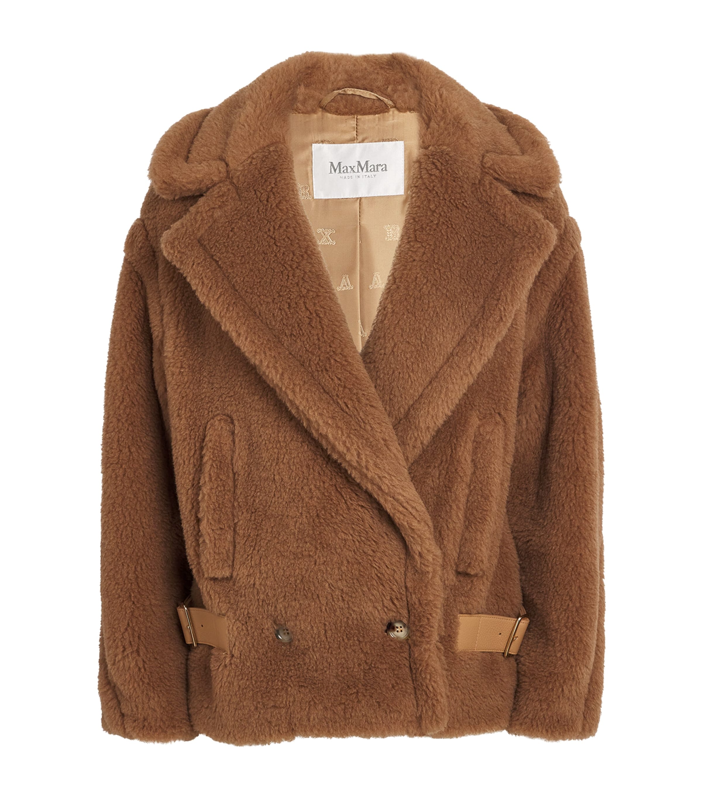 Max Mara Teddy Biker Jacket In Beige