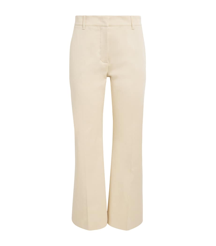 Stretch-Cotton Flared Trousers IVORY Image 1