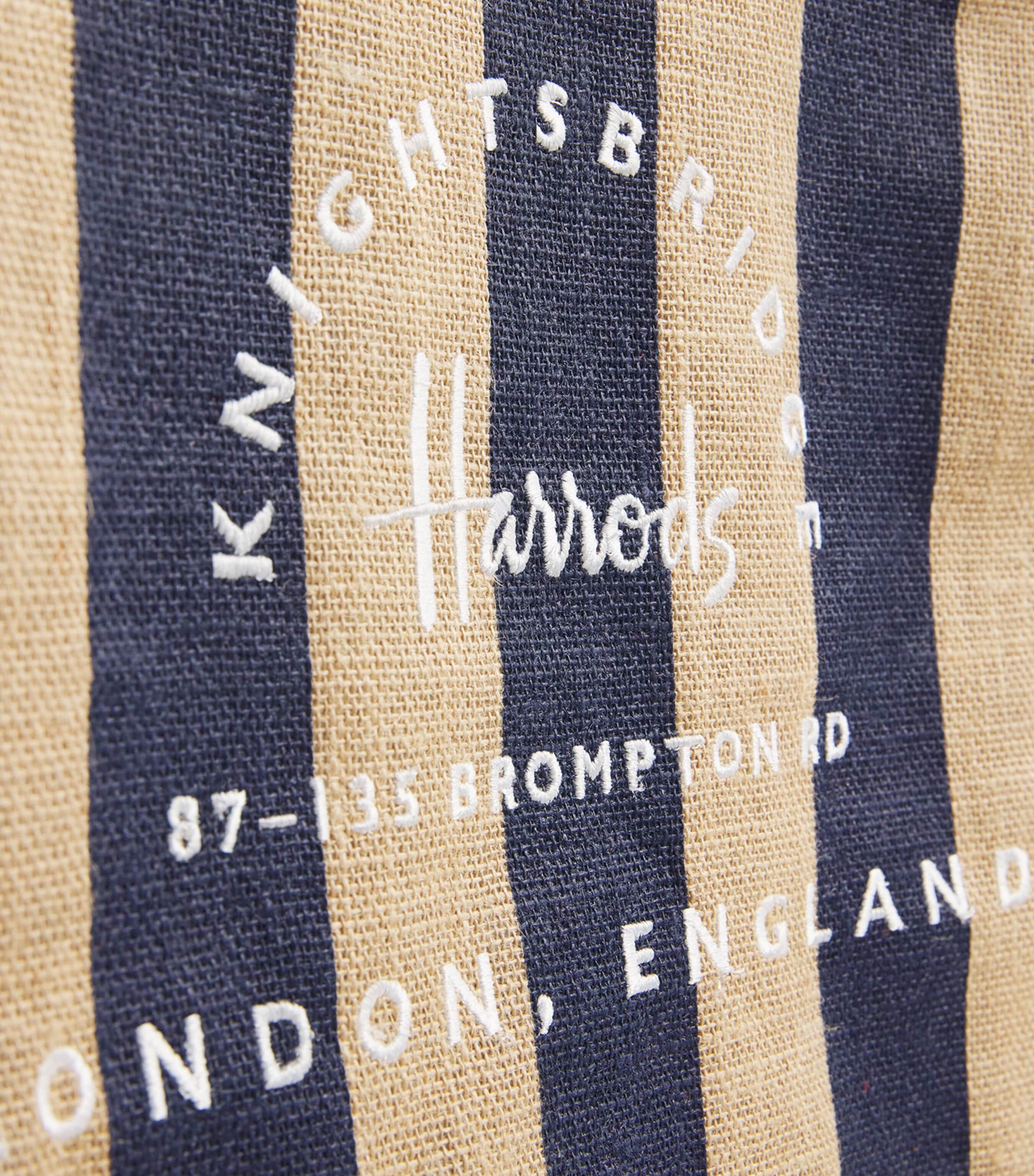 Large Canvas Stripe Knightsbridge Shopper Bag BLUE Image 4