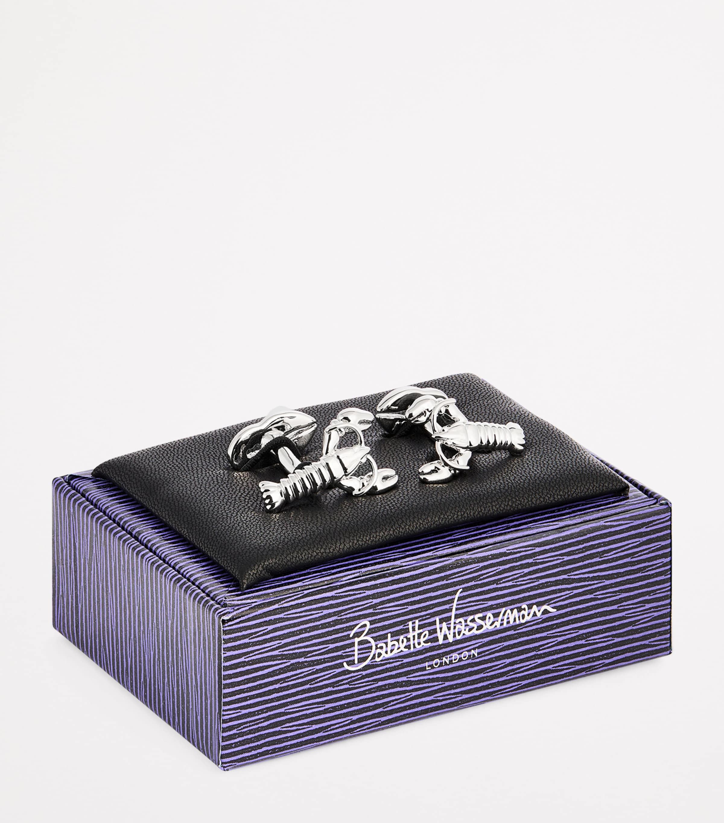 Babette Wasserman Rhodium-Plated Lobster Cufflinks | Harrods US