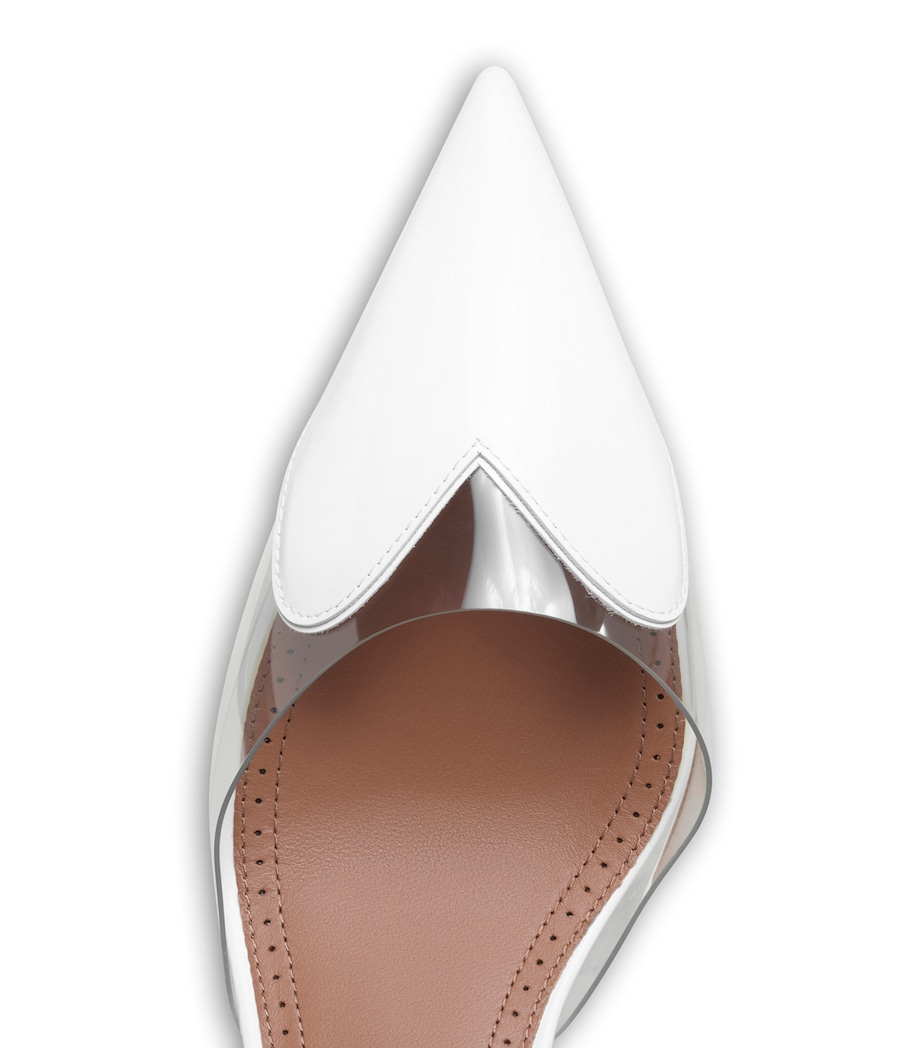 Alaïa Leather-PVC Le Coeur Wedge Mules 60 Optical White Image 4