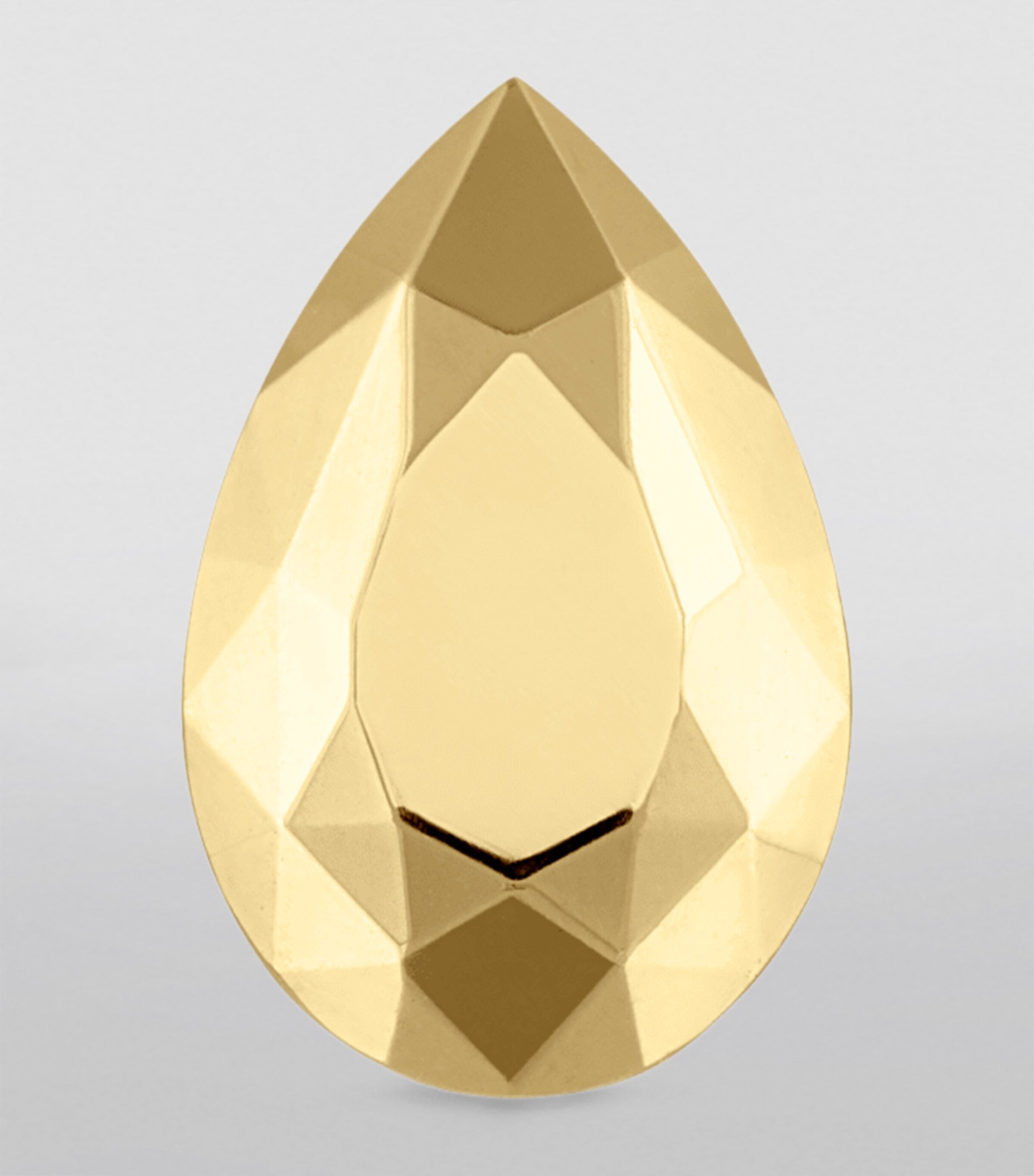 Faceted Pear Threaded Stud Earring (7.5mm) YELLOW GOLD Image 3