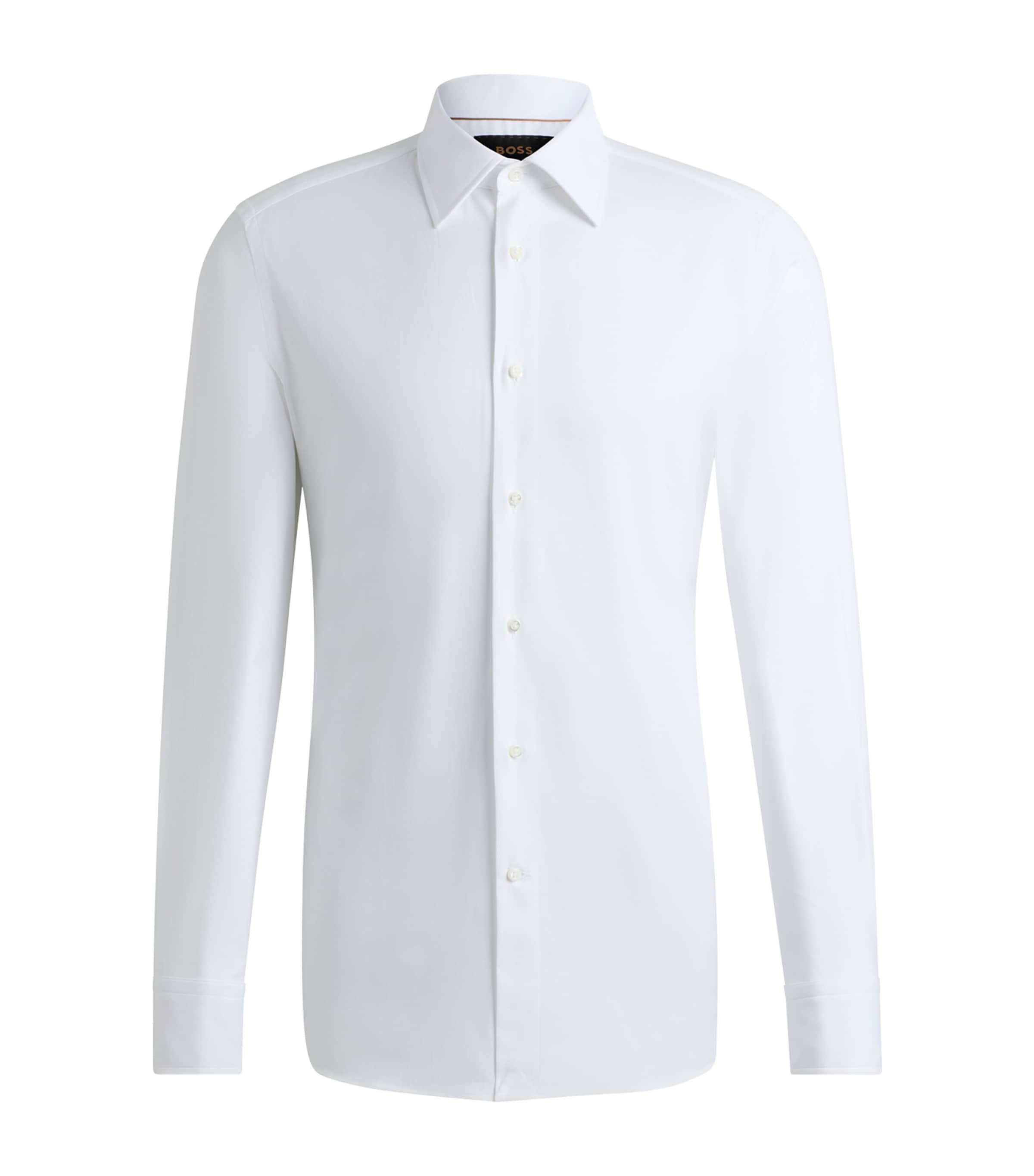 Shop Hugo Boss Stretch-cotton Slim Shirt In White