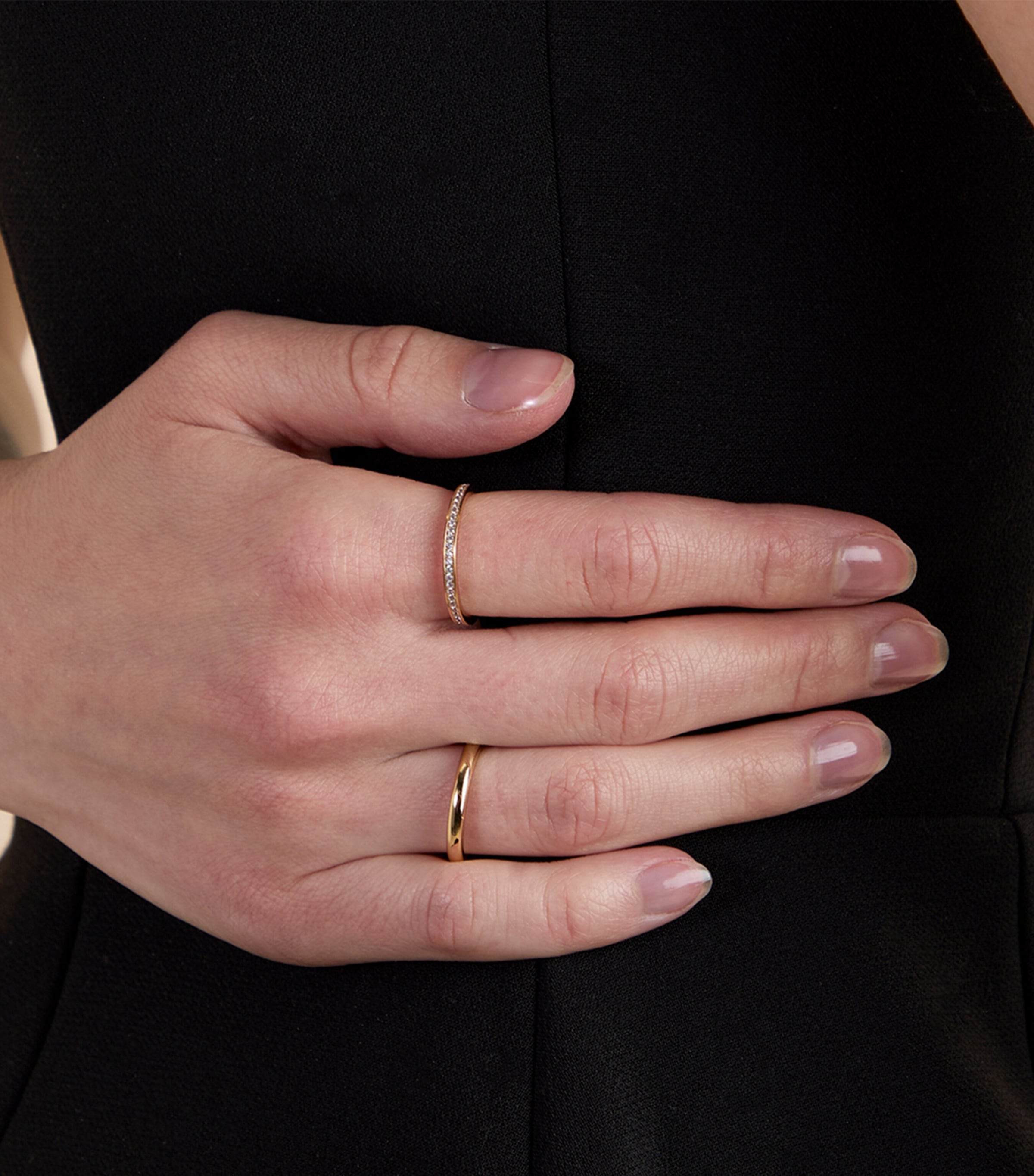 Gold-Plated Crystal Stacking Ring GOLD Image 2