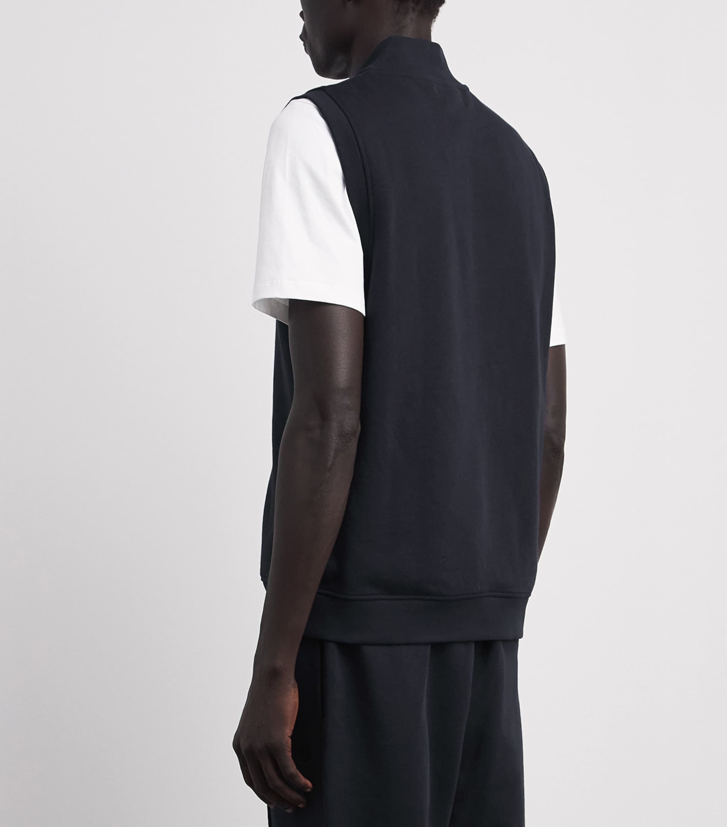 Harrods Mens Cotton Jersey Logo Gilet Navy Image 5