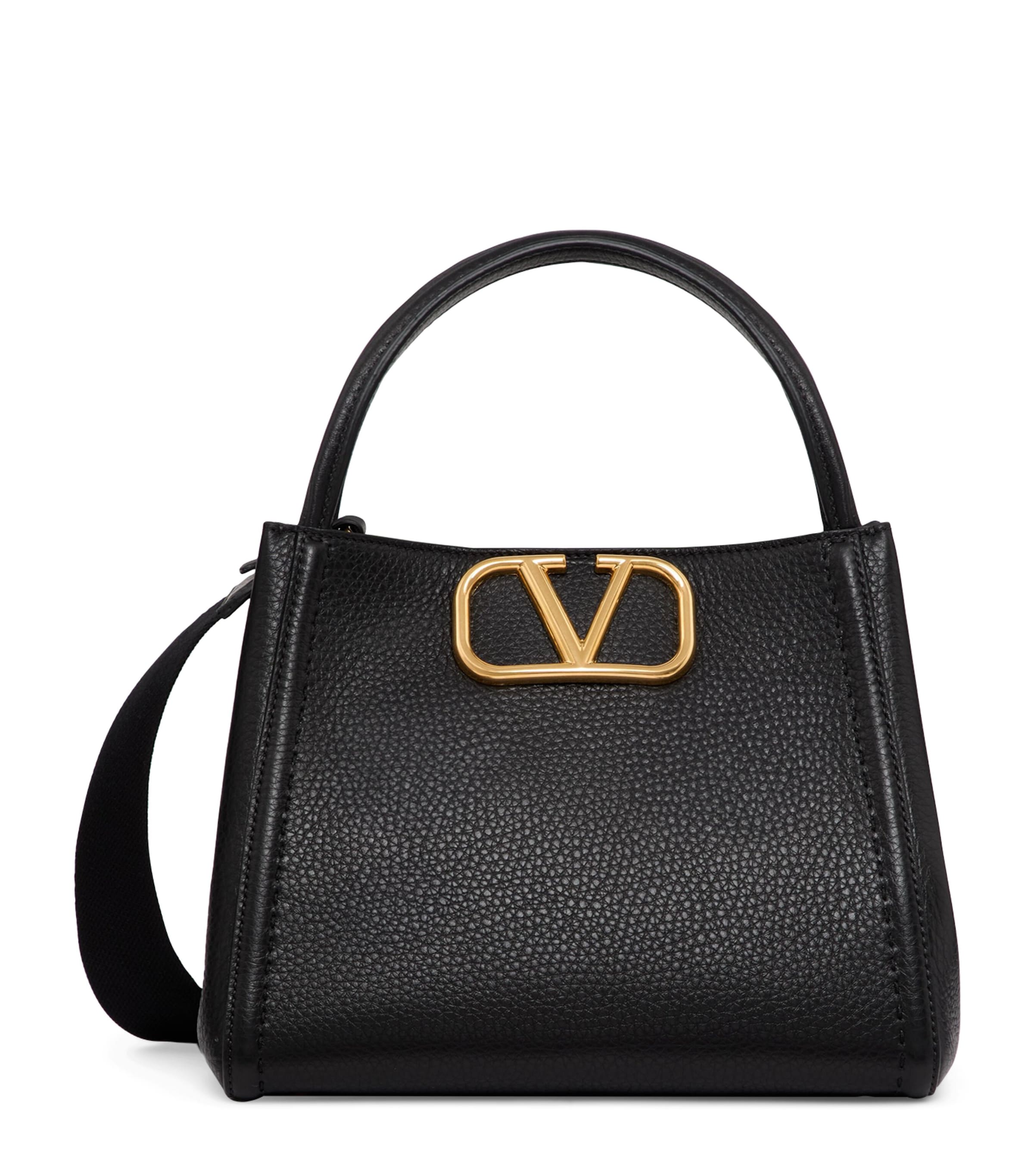 Valentino Garavani Garavani Alltime Medium Handbag In Grainy Calfskin Woman Black Uni In Black