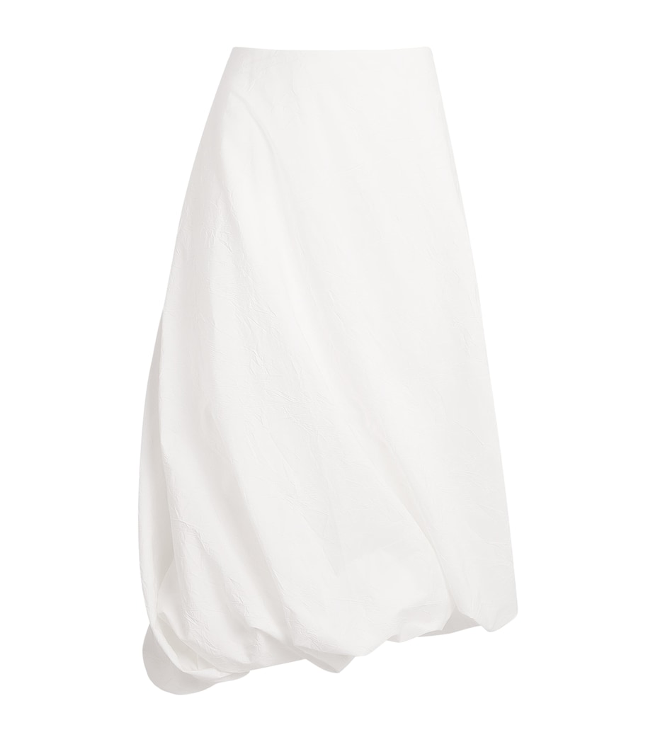 Róhe Womens Cotton-Blend Twisted Midi Skirt Optic White Image 1