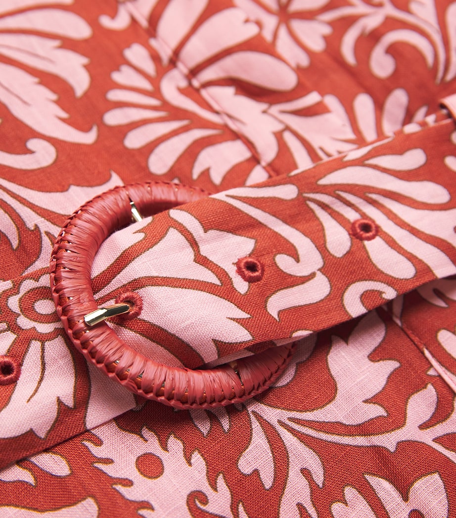 Veronica Beard Womens Linen Beau Mini Dress Persimmon/rose Image 5