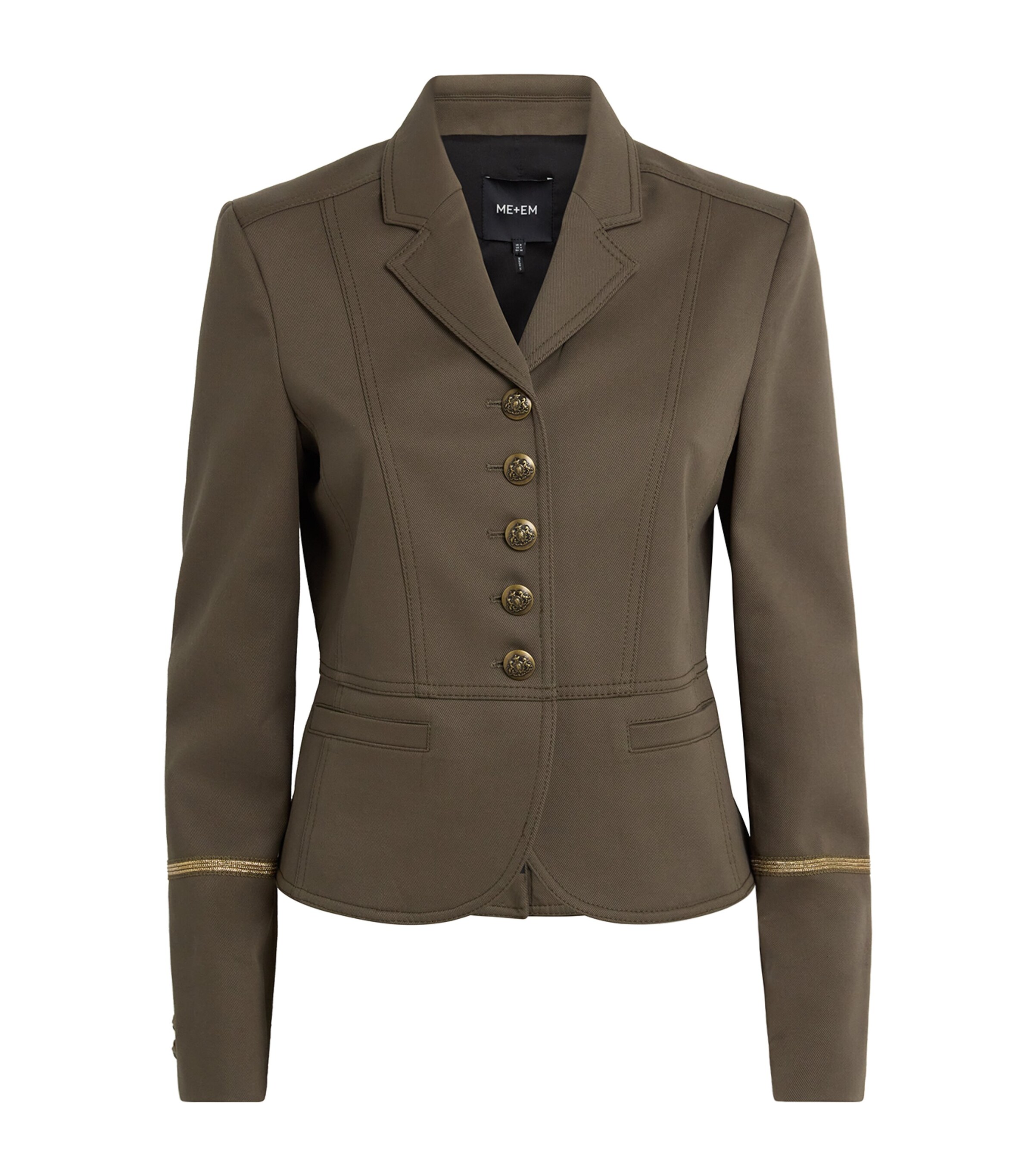 ME+EM Womens Cotton Twill Utility Jacket Khaki Image 1