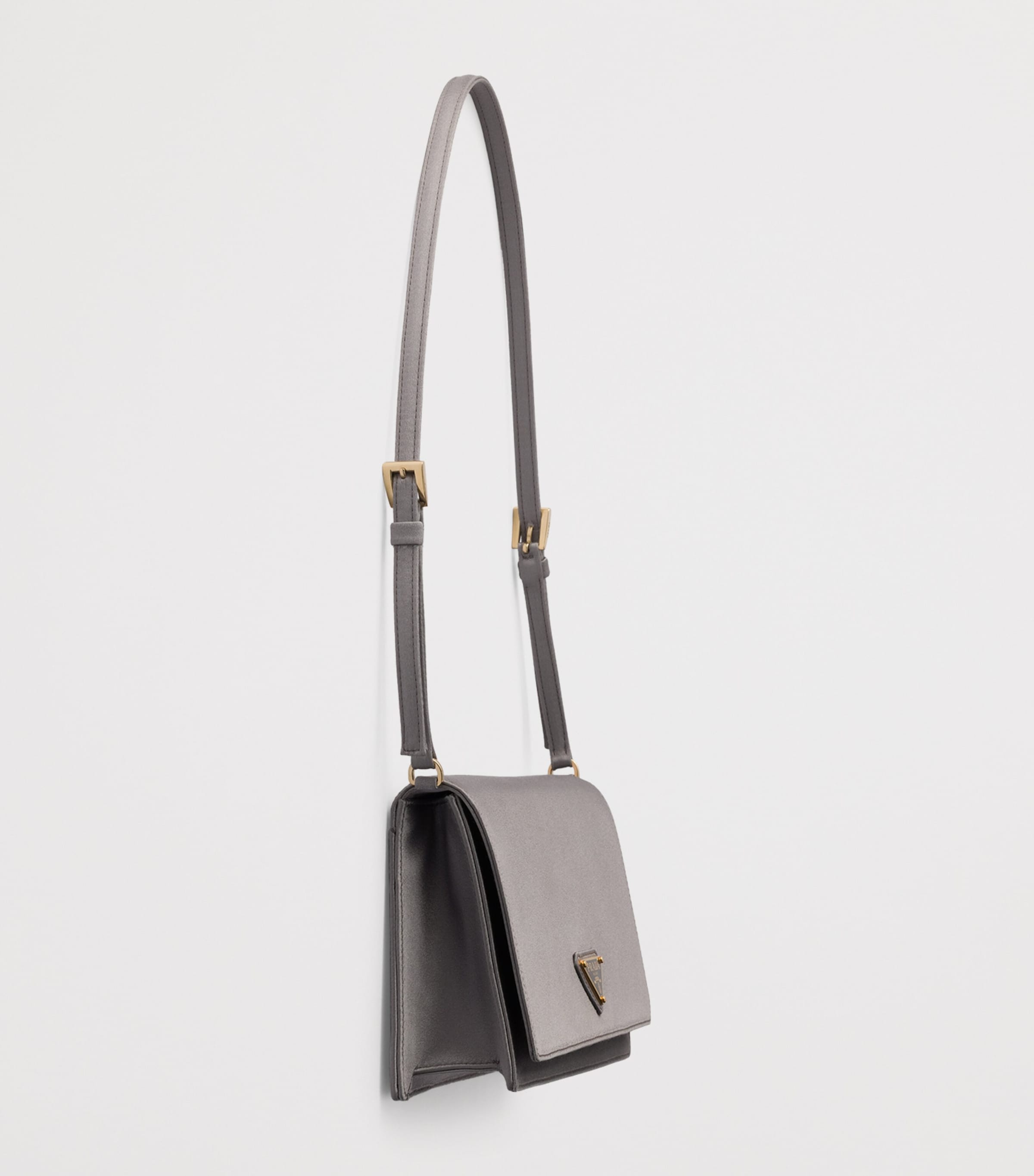 Prada Mini Satin Shoulder Bag Grey Image 5