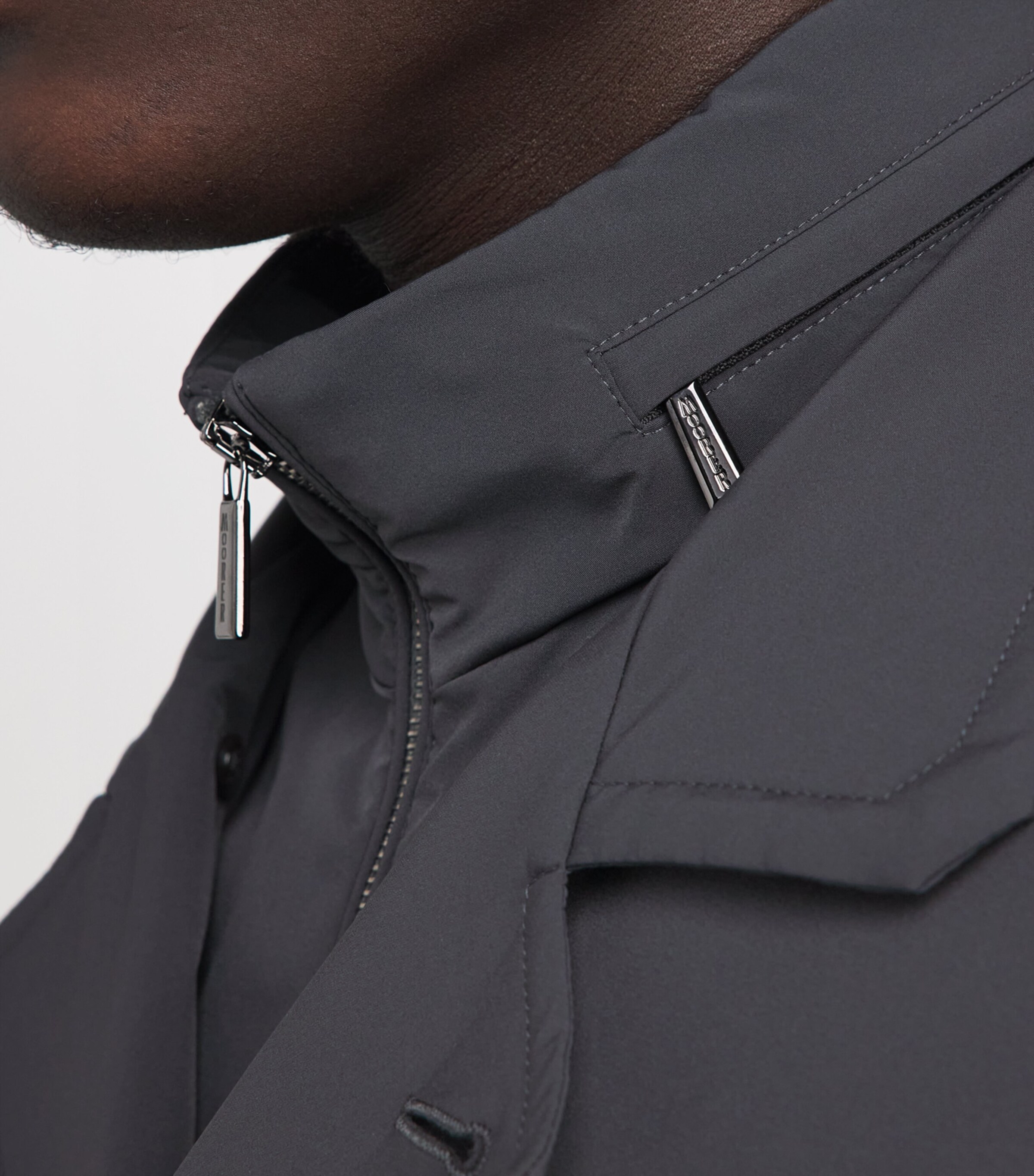 Moorer Mens Water-Repellent Volmer-KN Blazer Asfalto Image 3