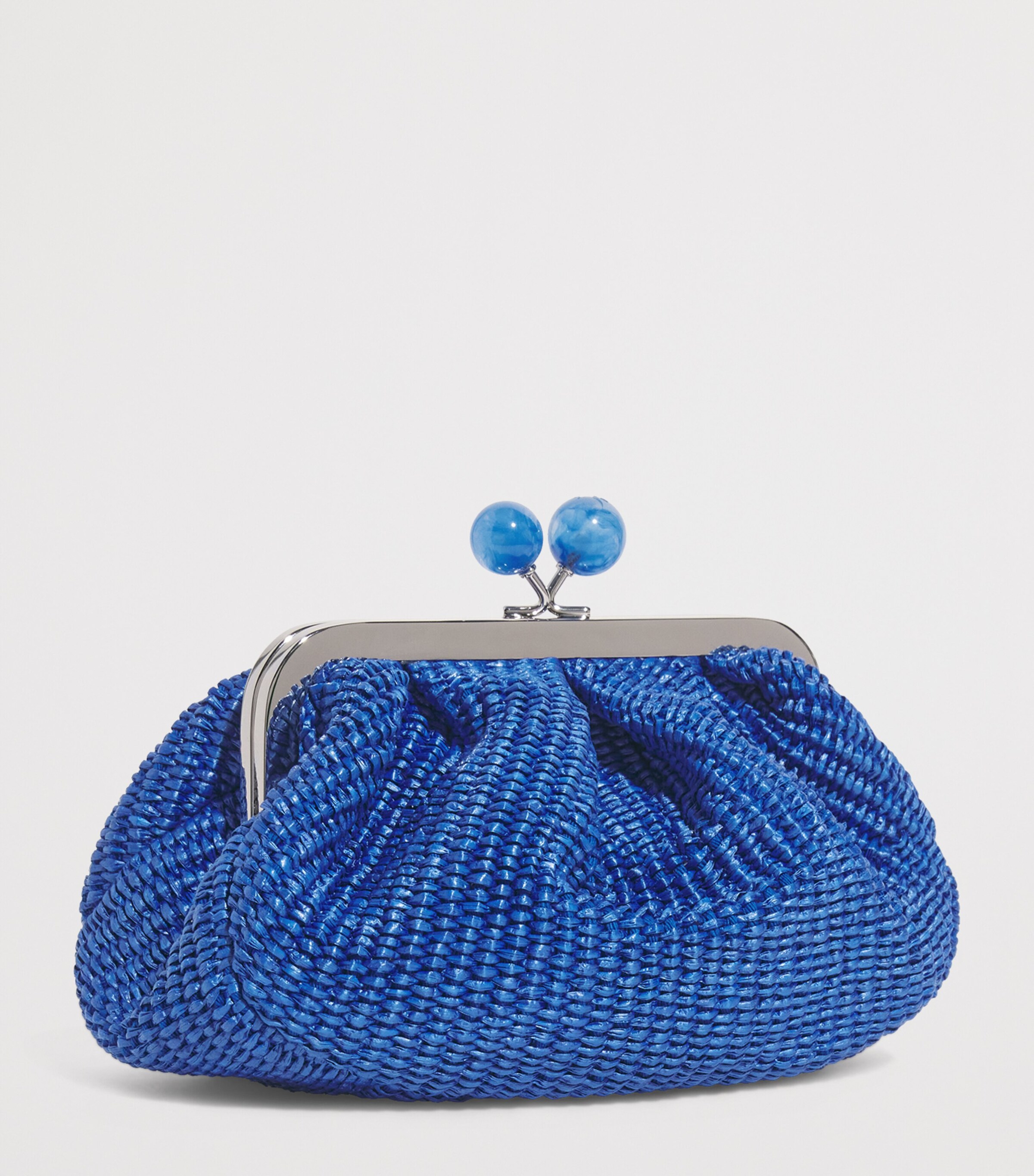 Small Raffia-Effect Pasticcino Bag CORNFLOWER BLUE Image 3
