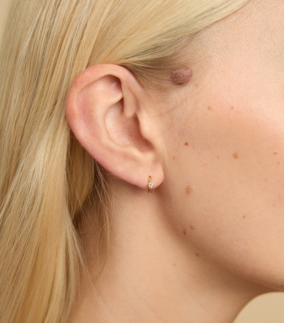 Yellow Gold and Topaz Single Huggie Earring GOLD Image 2