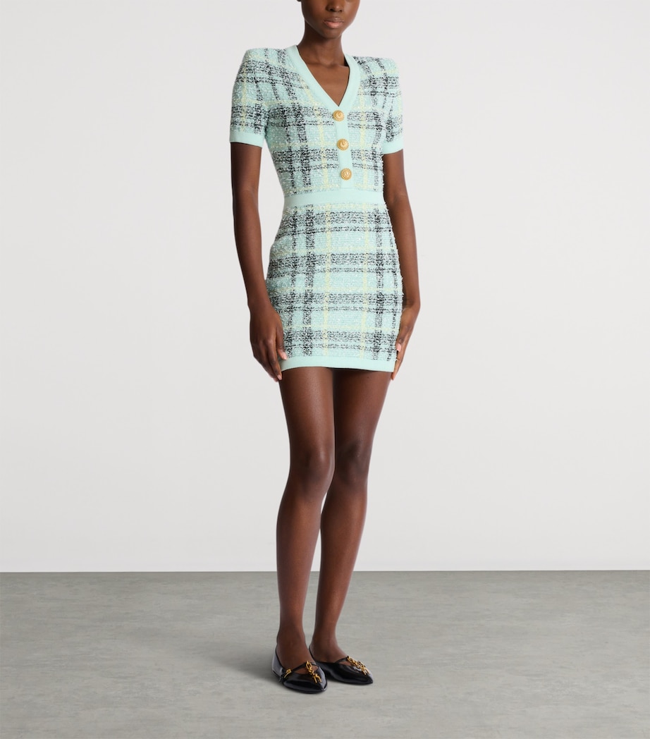 Tweed Sequin Mini Dress ULM VERT/JAUNE/NOIR Image 2