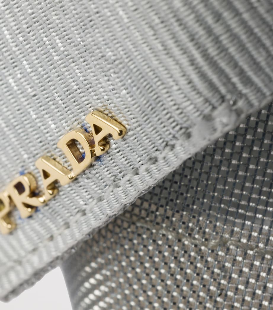 Prada Leather-Mesh Bow Slingback Pumps 100 Gold/silver Image 6