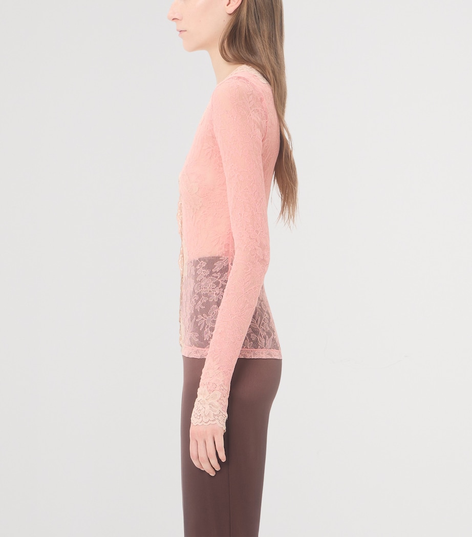 Valentino Womens Lace V-Neck Cardigan Image 3