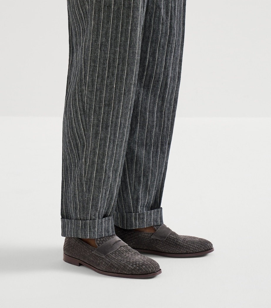 Brunello Cucinelli Suede Woven Loafers Image 5