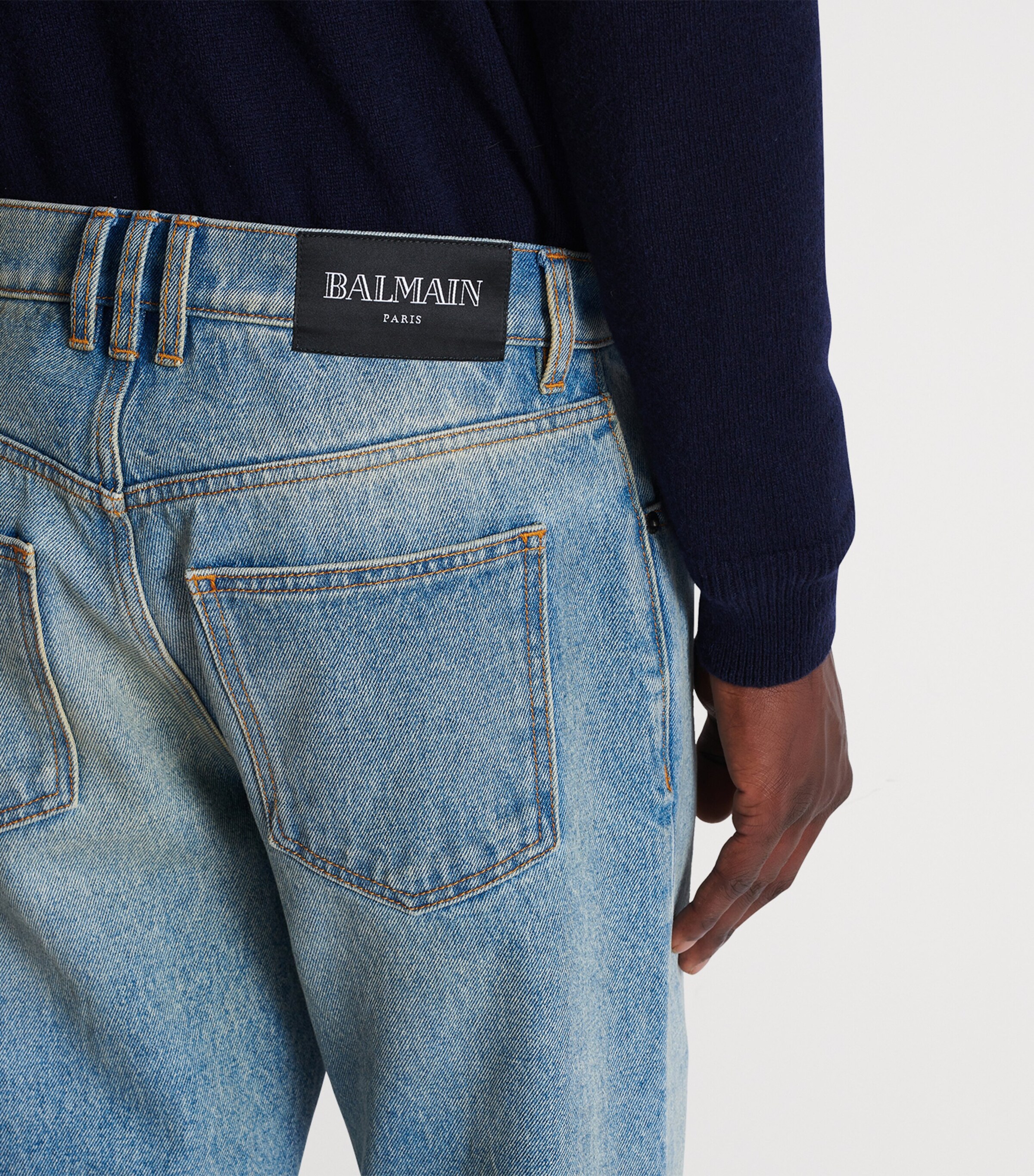 【関税込み】balmain DENIM JEANS Balmain Faded Straight Jeans | Harrods US