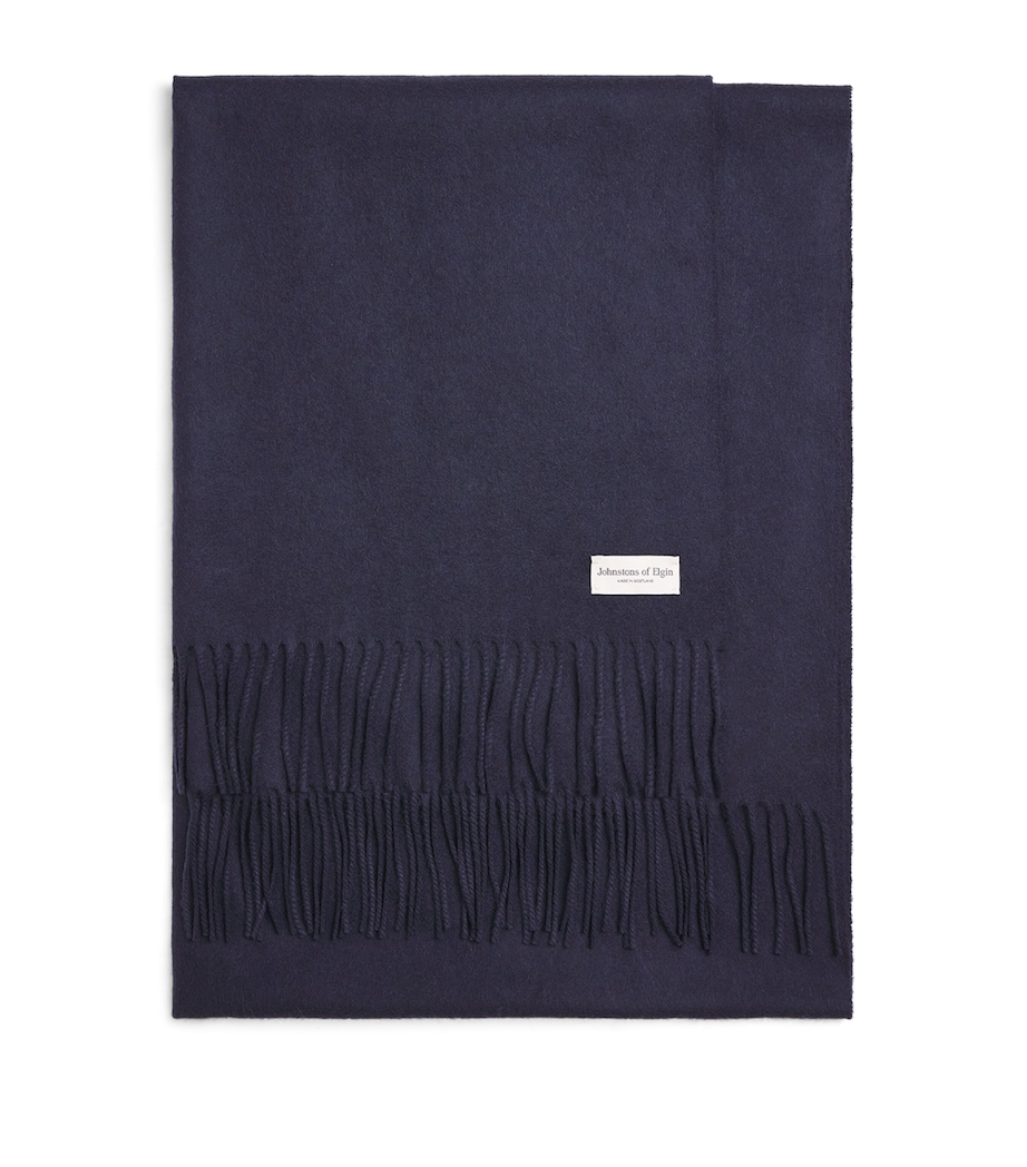 Johnstons Of Elgin Cashmere Stole Dark Navy Image 1
