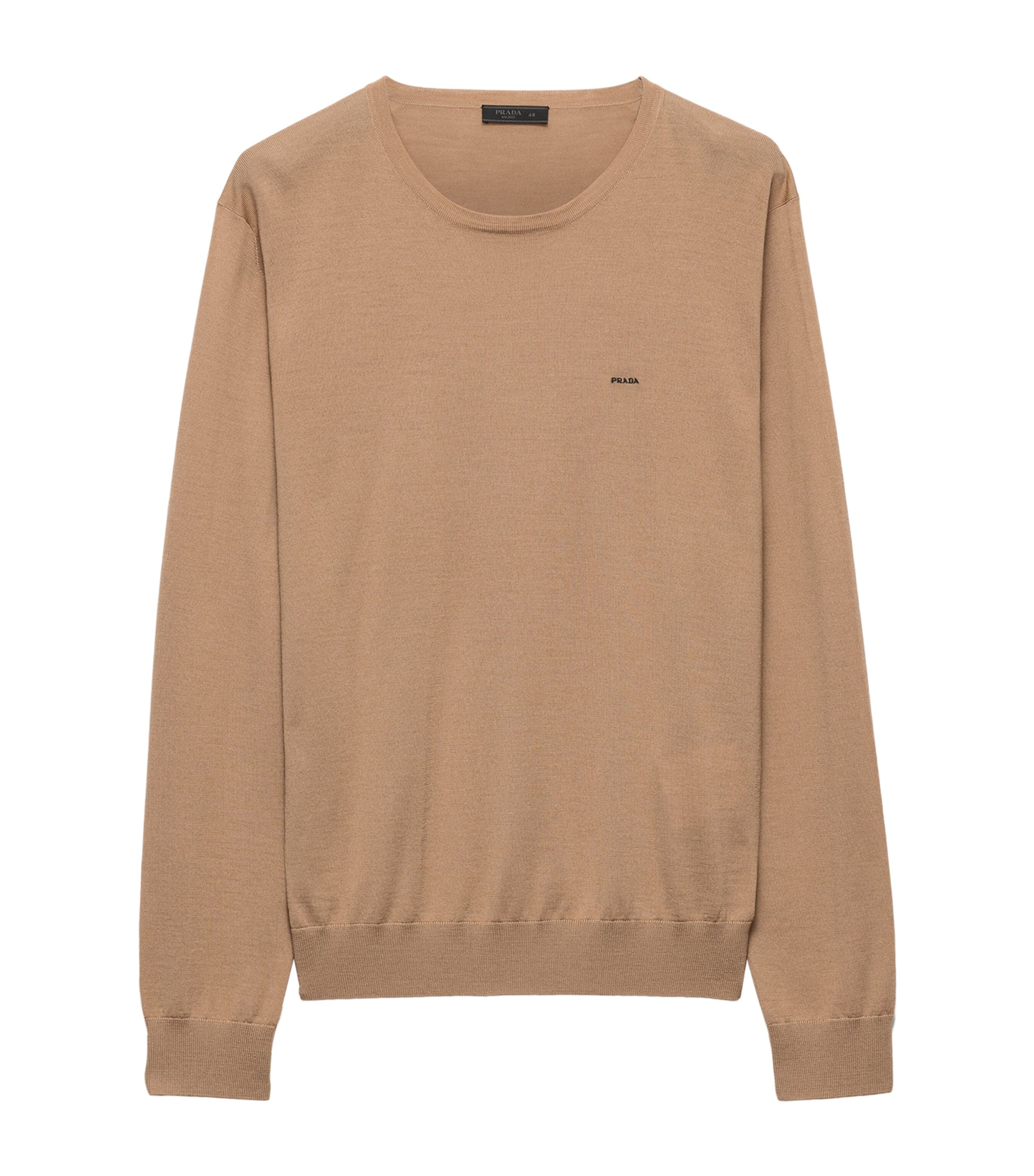 Prada Mens Wool Logo Sweater Brown Image 1