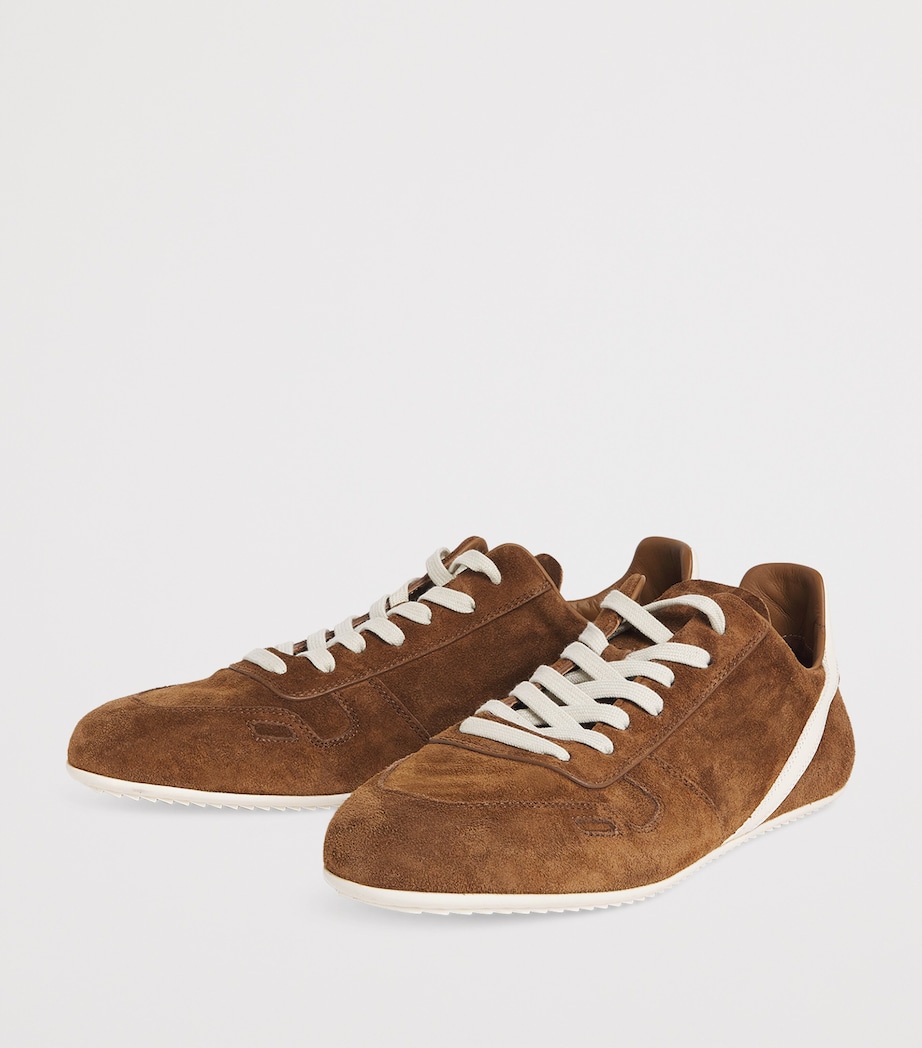 Suede Minimal Low-Top Sneakers CHESTNUT/MILK/MILK Image 3